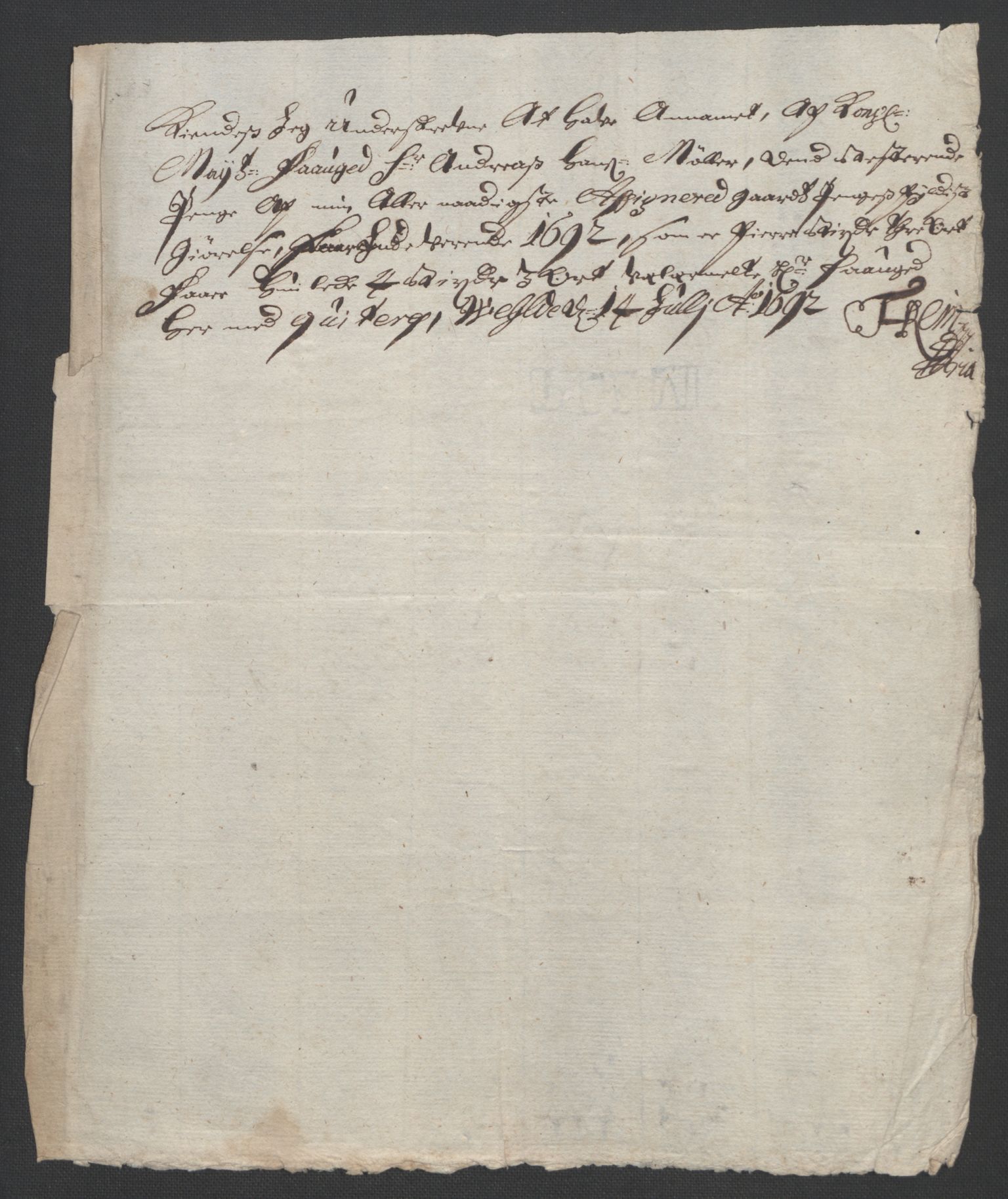 Rentekammeret inntil 1814, Reviderte regnskaper, Fogderegnskap, AV/RA-EA-4092/R54/L3554: Fogderegnskap Sunnmøre, 1691-1693, p. 337