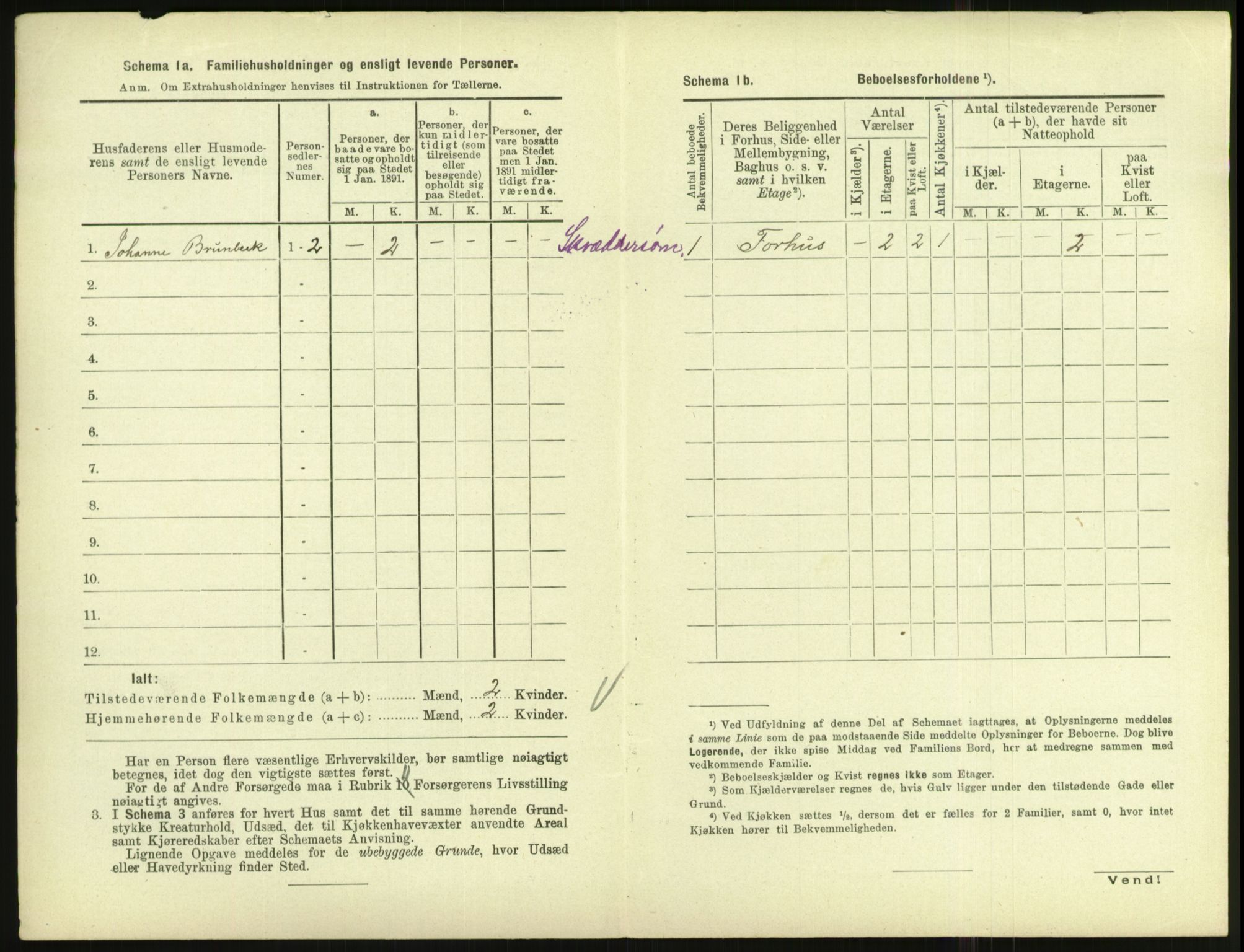 RA, 1891 census for 1001 Kristiansand, 1891, p. 2615