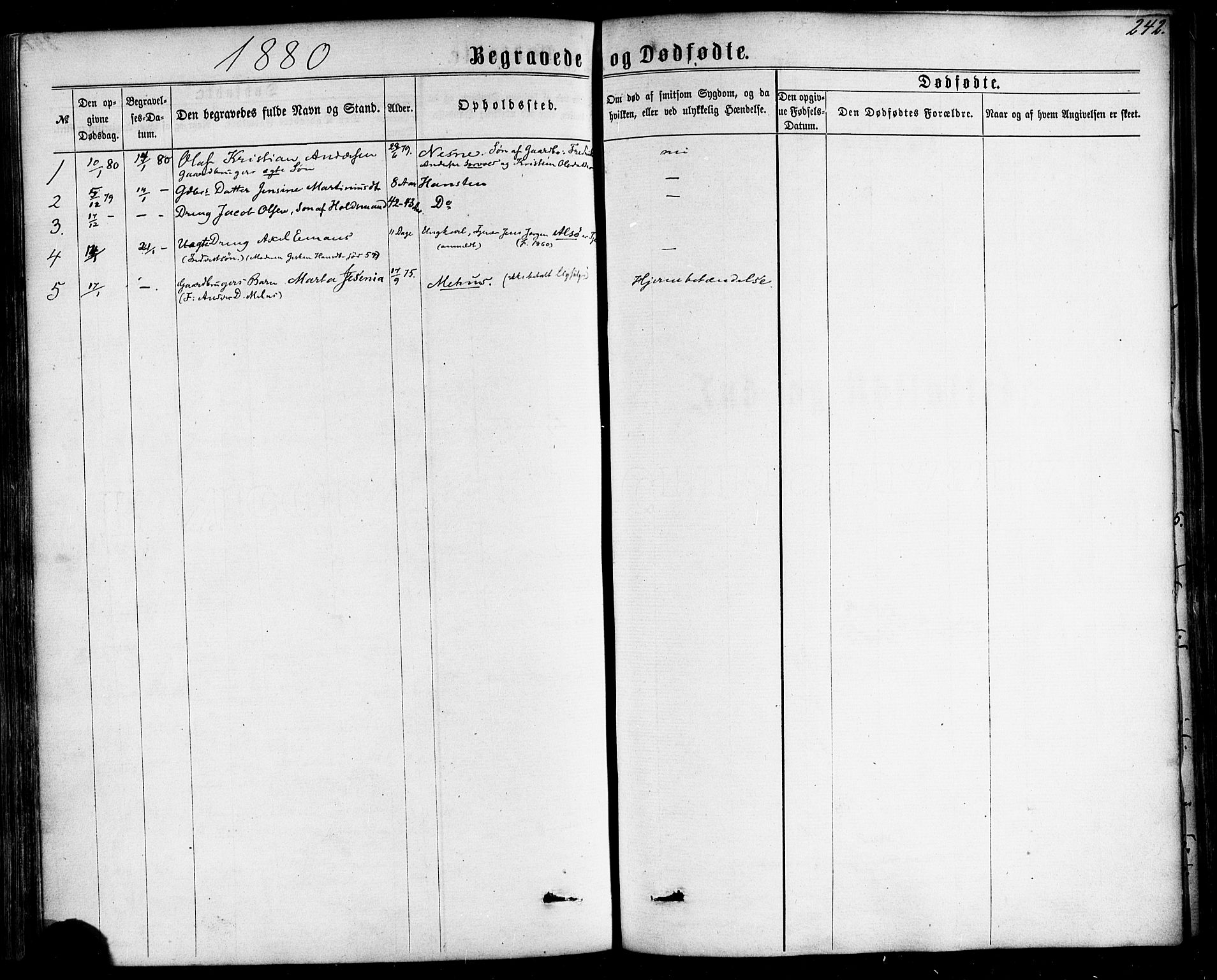 Ministerialprotokoller, klokkerbøker og fødselsregistre - Nordland, AV/SAT-A-1459/838/L0551: Parish register (official) no. 838A09, 1864-1880, p. 242