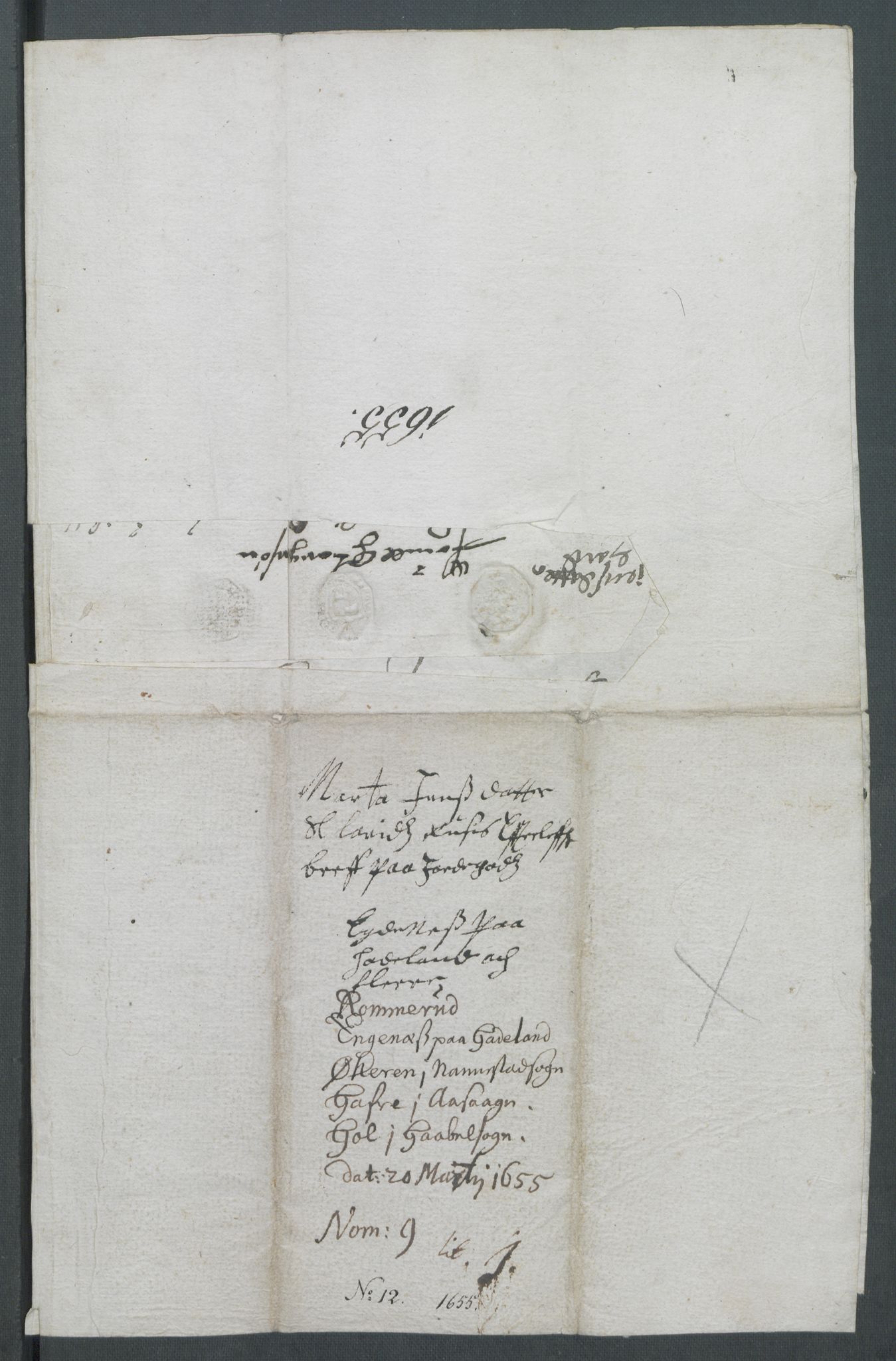 Riksarkivets diplomsamling, AV/RA-EA-5965/F02/L0166: Dokumenter, 1654-1656, p. 112