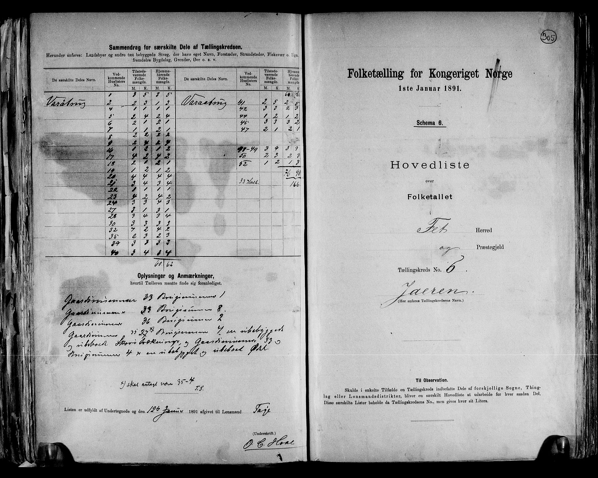 RA, 1891 census for 0227 Fet, 1891, p. 14