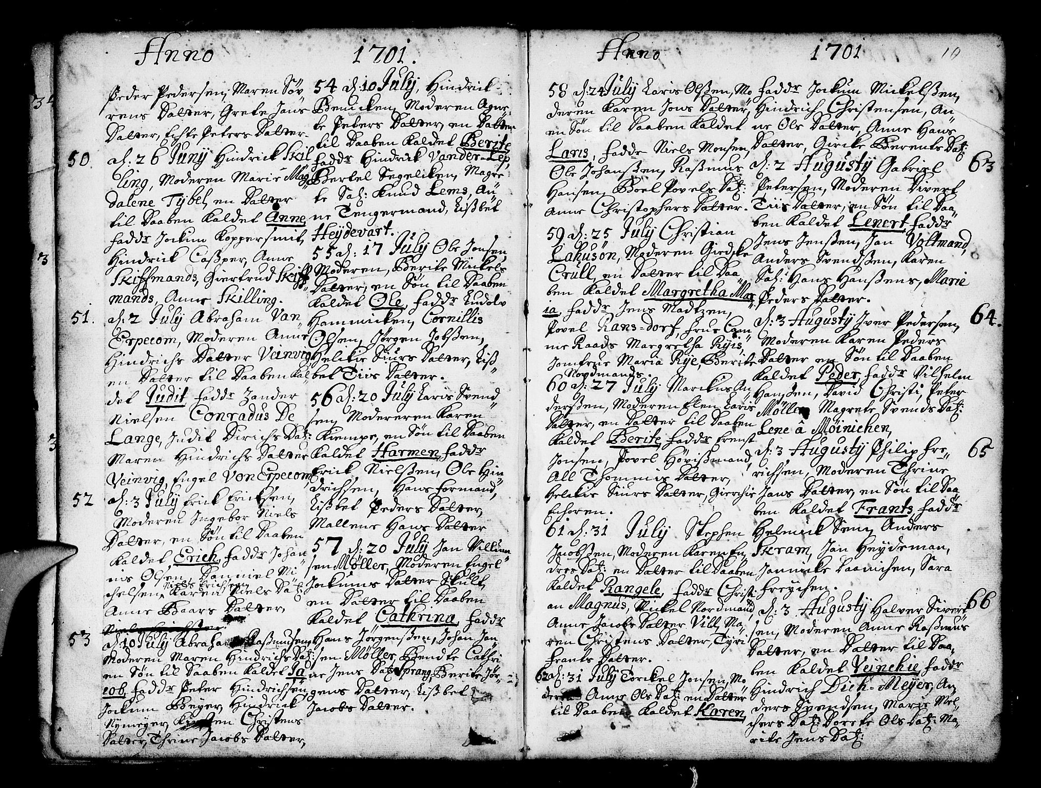 Nykirken Sokneprestembete, SAB/A-77101/H/Haa/L0002: Parish register (official) no. A 2, 1700-1723, p. 10