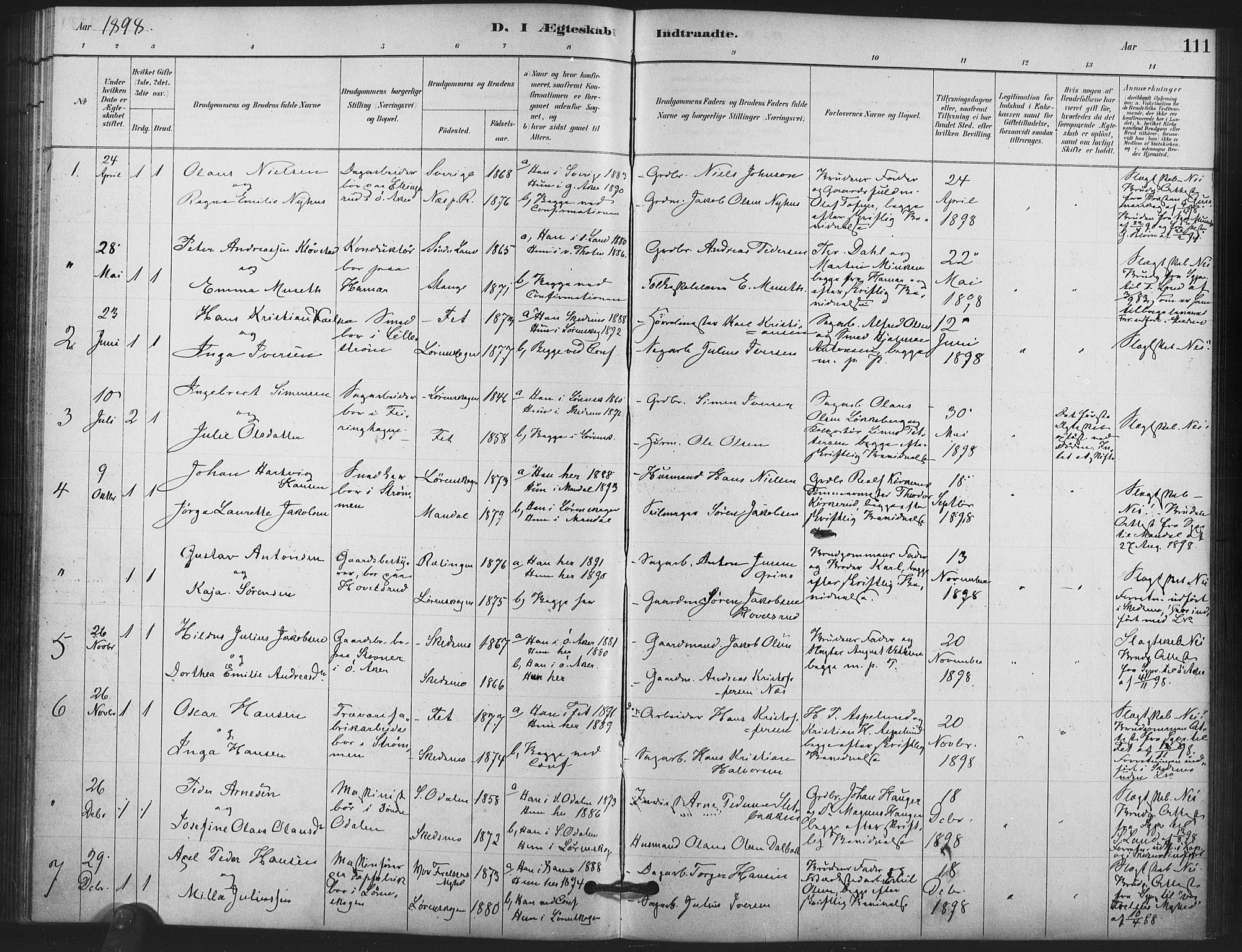 Skedsmo prestekontor Kirkebøker, AV/SAO-A-10033a/F/Fb/L0001: Parish register (official) no. II 1, 1883-1901, p. 111