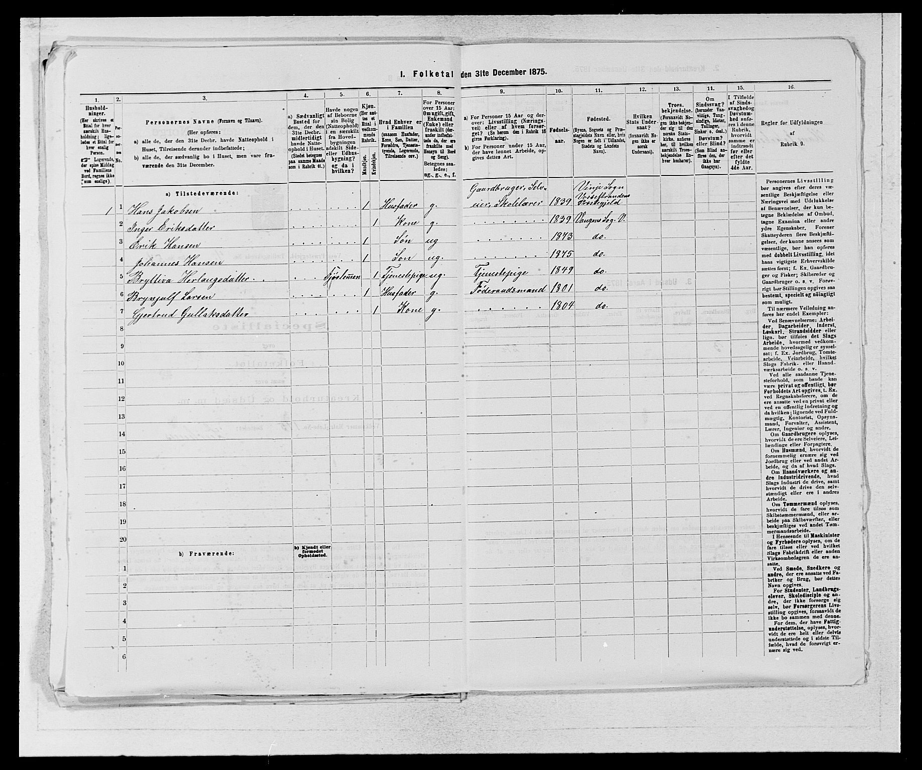 SAB, 1875 census for 1235P Voss, 1875, p. 576