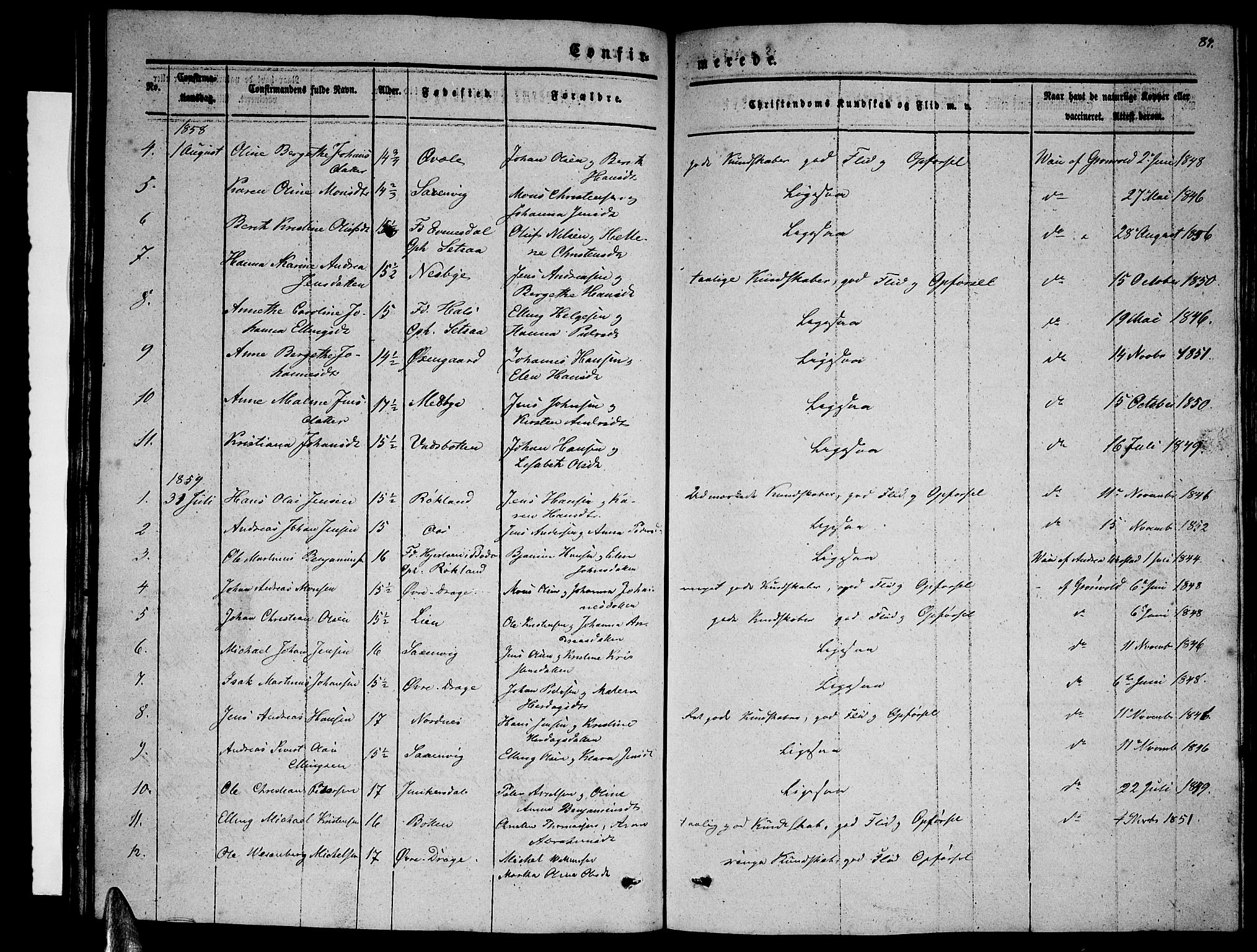 Ministerialprotokoller, klokkerbøker og fødselsregistre - Nordland, SAT/A-1459/847/L0678: Parish register (copy) no. 847C06, 1854-1870, p. 84
