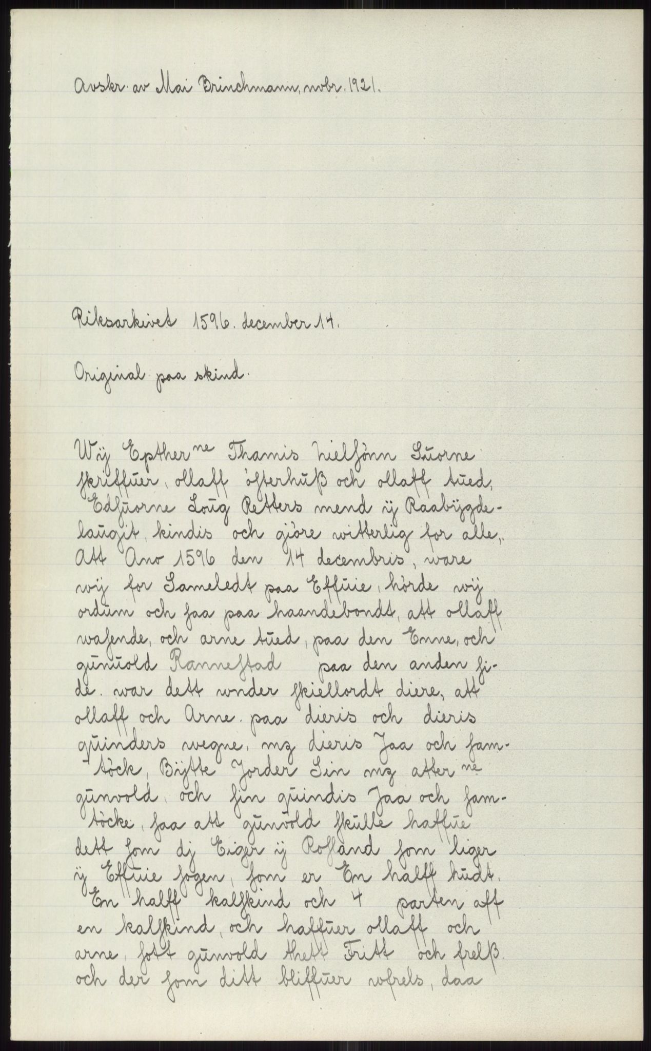 Samlinger til kildeutgivelse, Diplomavskriftsamlingen, AV/RA-EA-4053/H/Ha, p. 2744