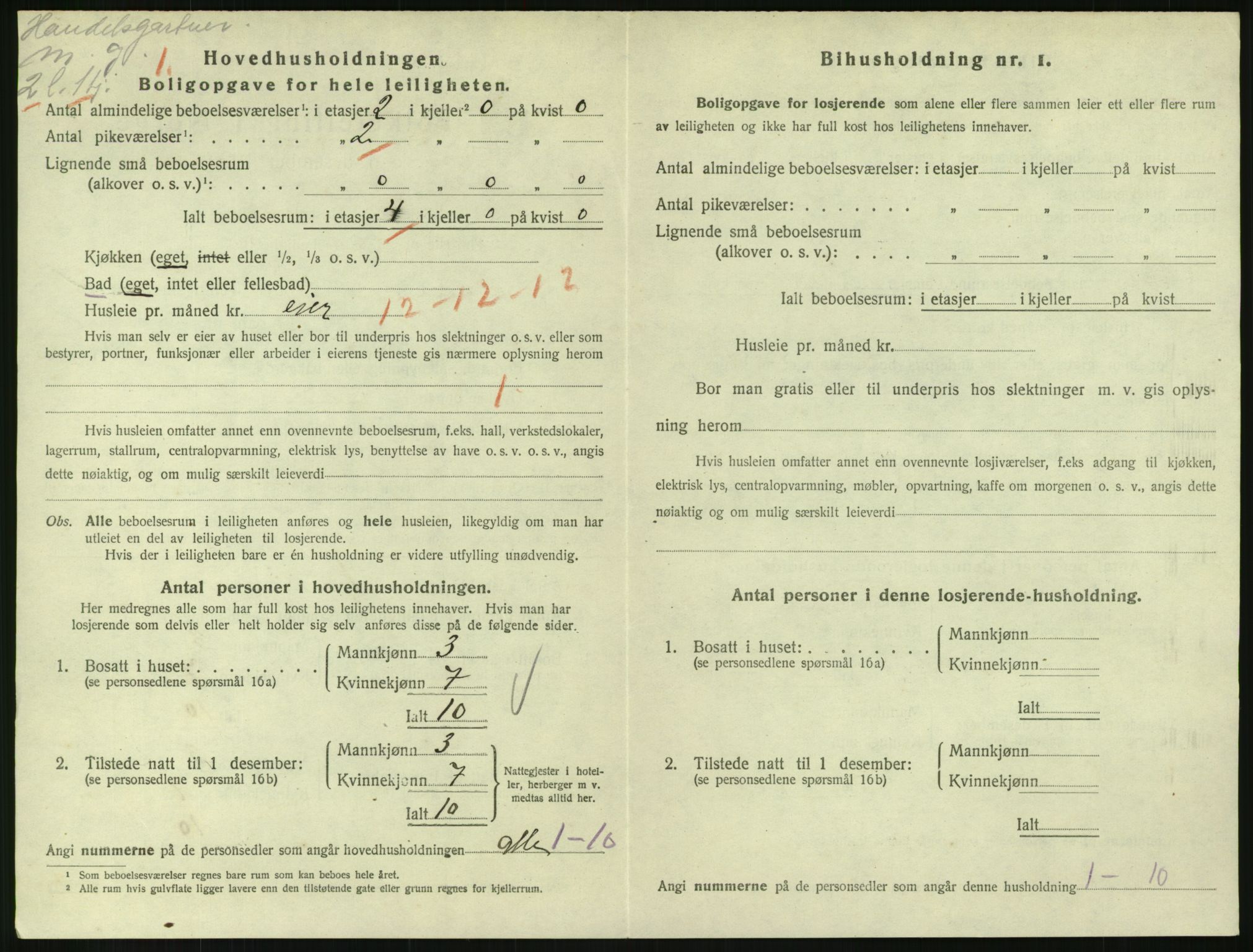 SAH, 1920 census for Lillehammer, 1920, p. 2153