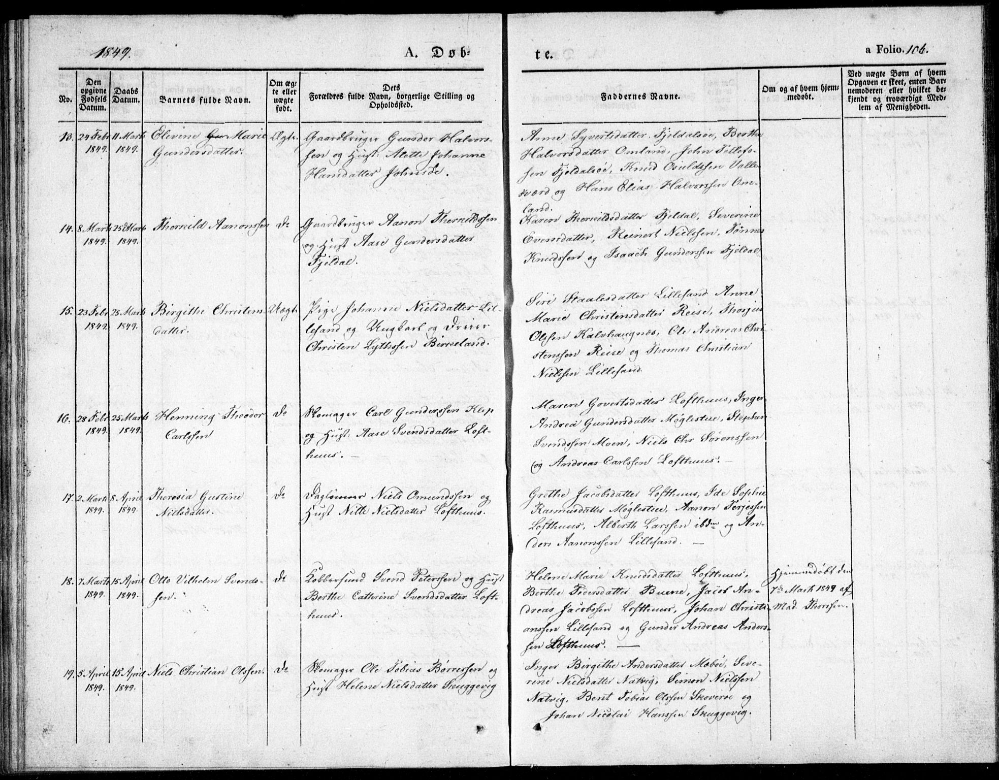 Vestre Moland sokneprestkontor, AV/SAK-1111-0046/F/Fb/Fbb/L0002: Parish register (copy) no. B 2, 1836-1851, p. 106