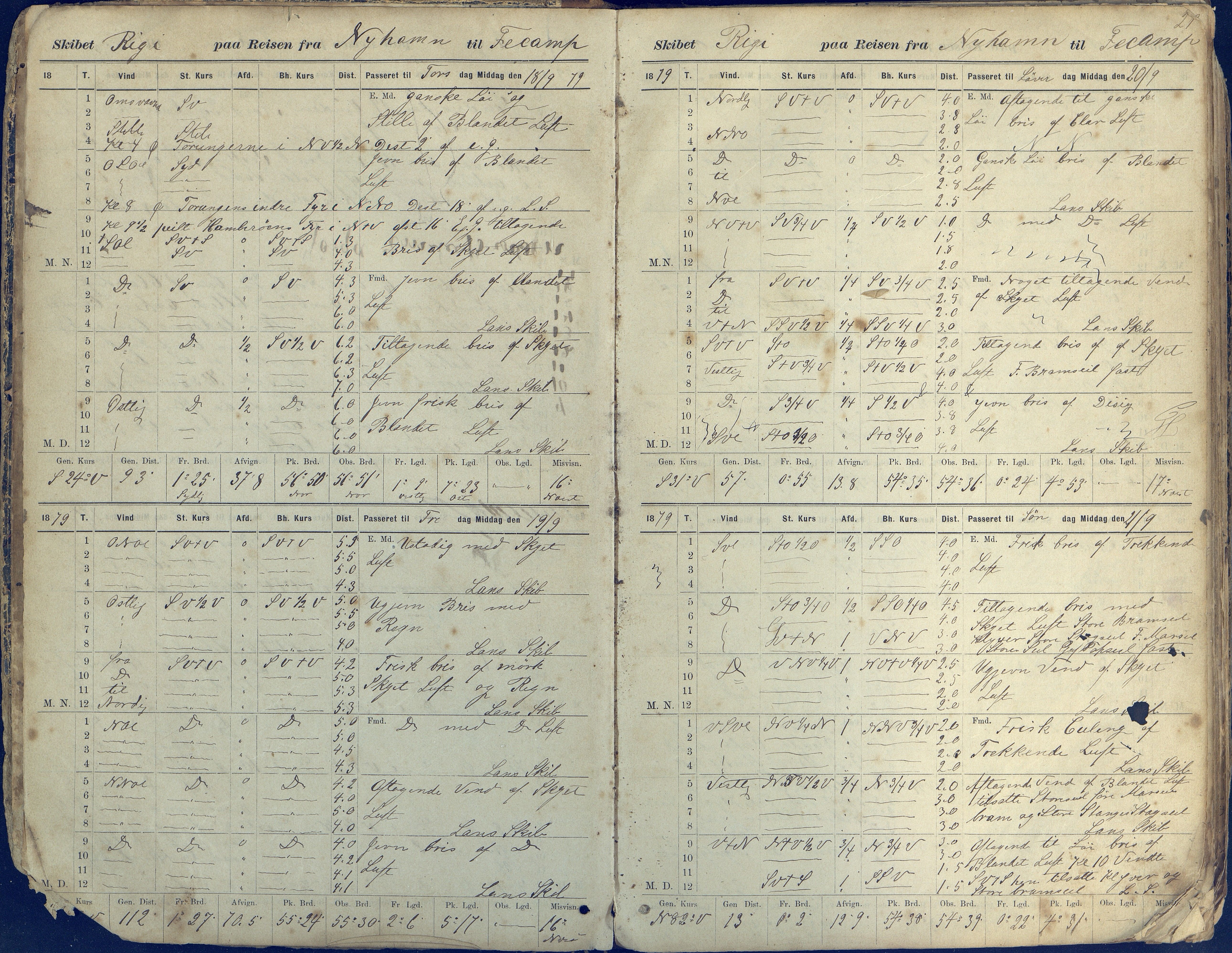 Fartøysarkivet, AAKS/PA-1934/F/L0313/0001: Flere fartøy (se mappenivå) / Rigi (bark), 1859-1880, p. 21