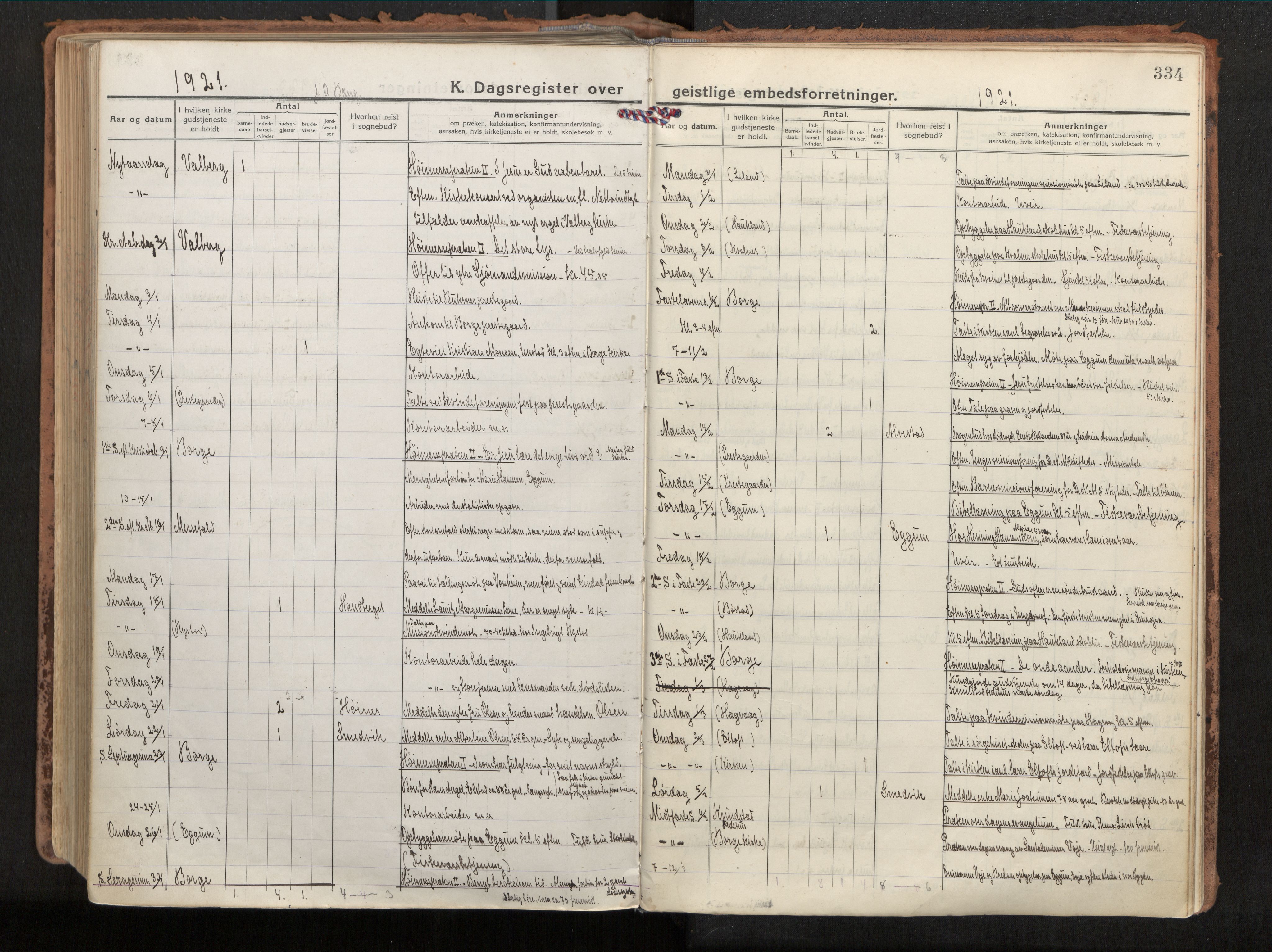 Ministerialprotokoller, klokkerbøker og fødselsregistre - Nordland, SAT/A-1459/880/L1136: Parish register (official) no. 880A10, 1919-1927, p. 334