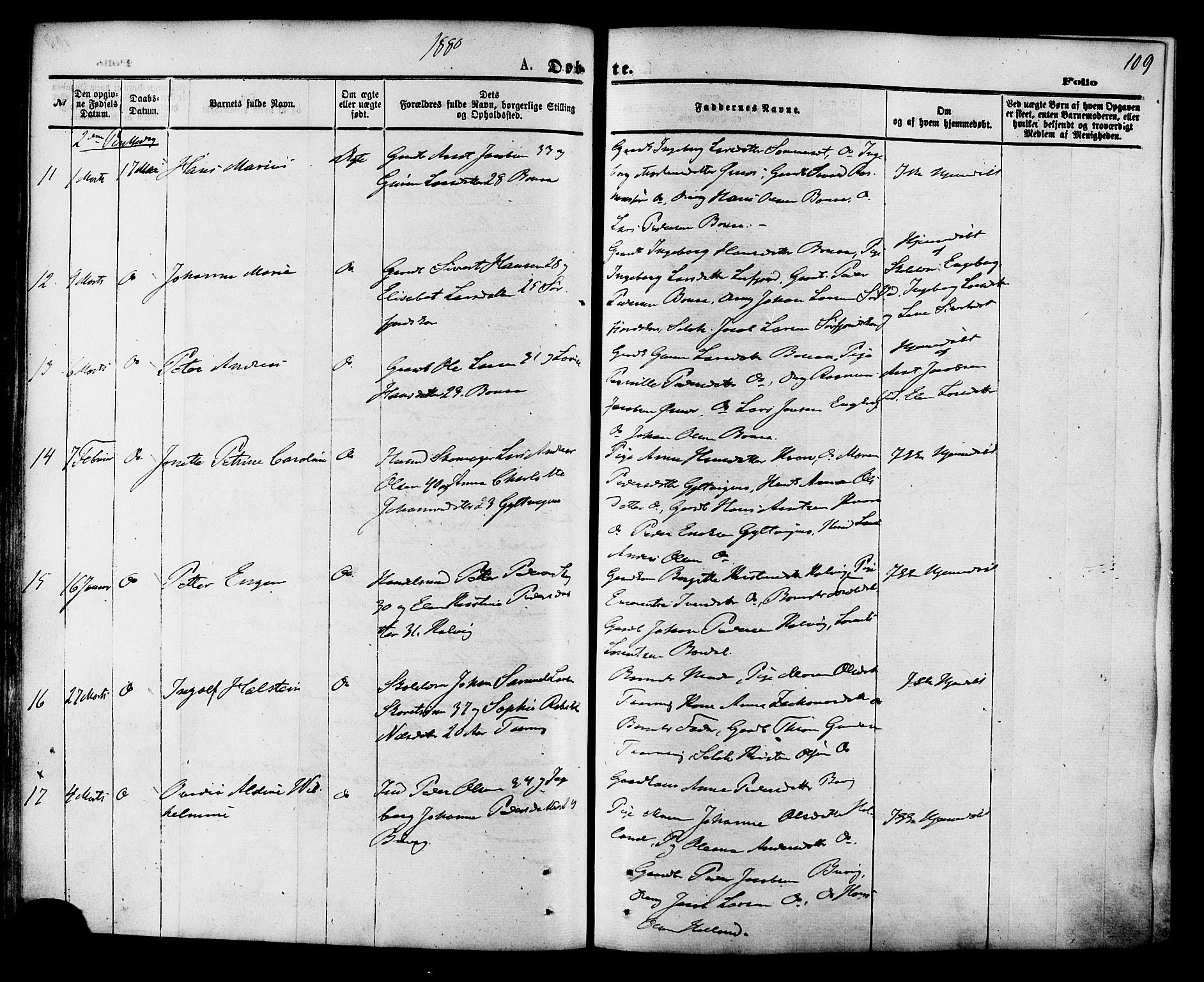 Ministerialprotokoller, klokkerbøker og fødselsregistre - Nordland, AV/SAT-A-1459/853/L0771: Parish register (official) no. 853A10, 1870-1881, p. 109