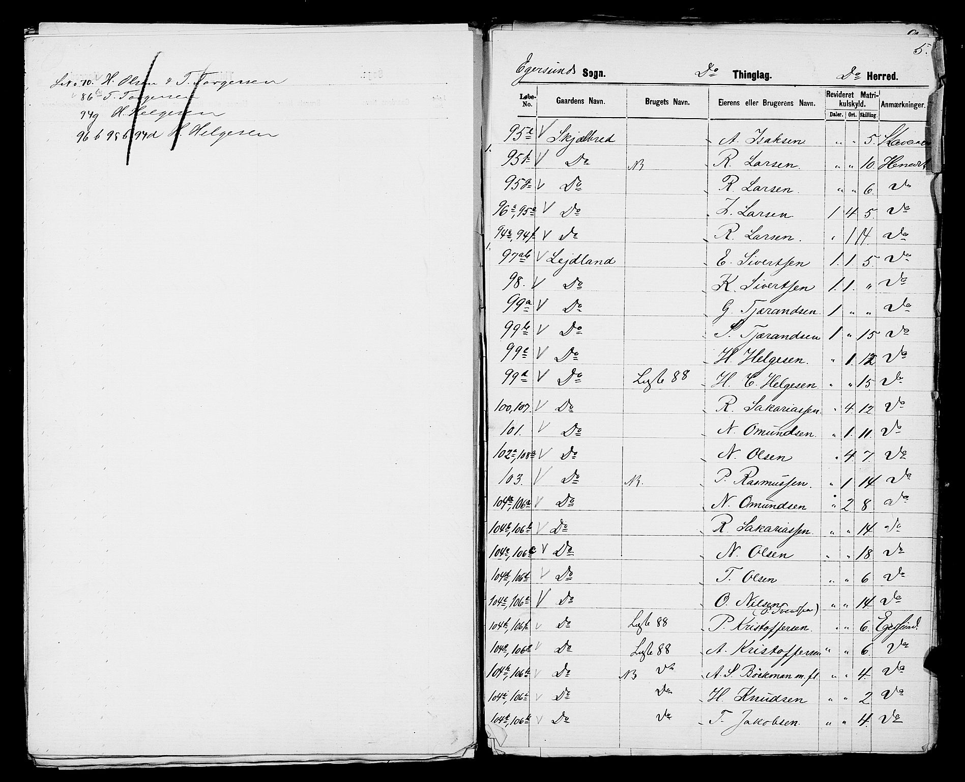 SAST, 1875 census for 1116L Eigersund/Eigersund og Ogna, 1875, p. 30