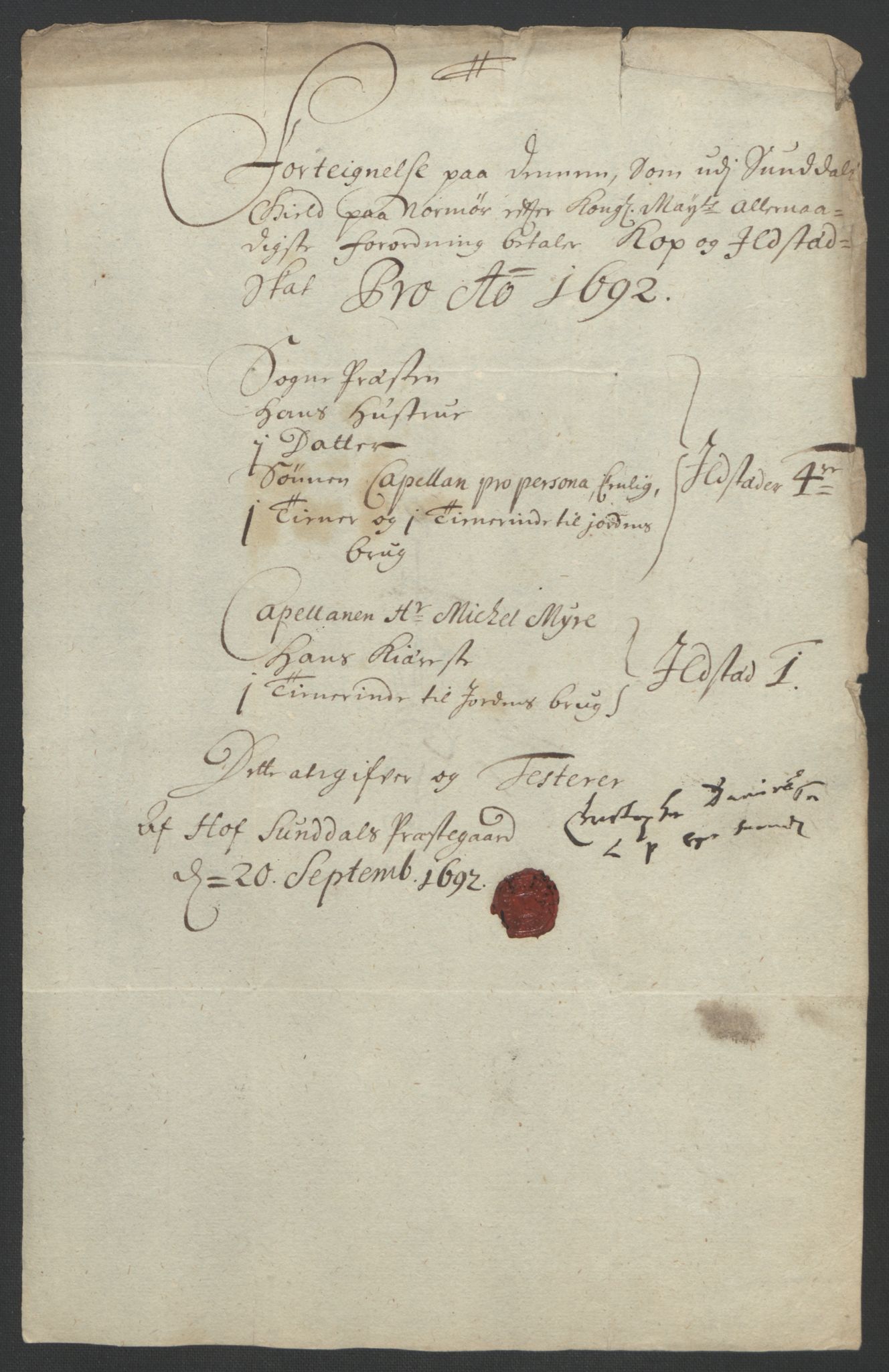 Rentekammeret inntil 1814, Reviderte regnskaper, Fogderegnskap, AV/RA-EA-4092/R56/L3735: Fogderegnskap Nordmøre, 1692-1693, p. 151