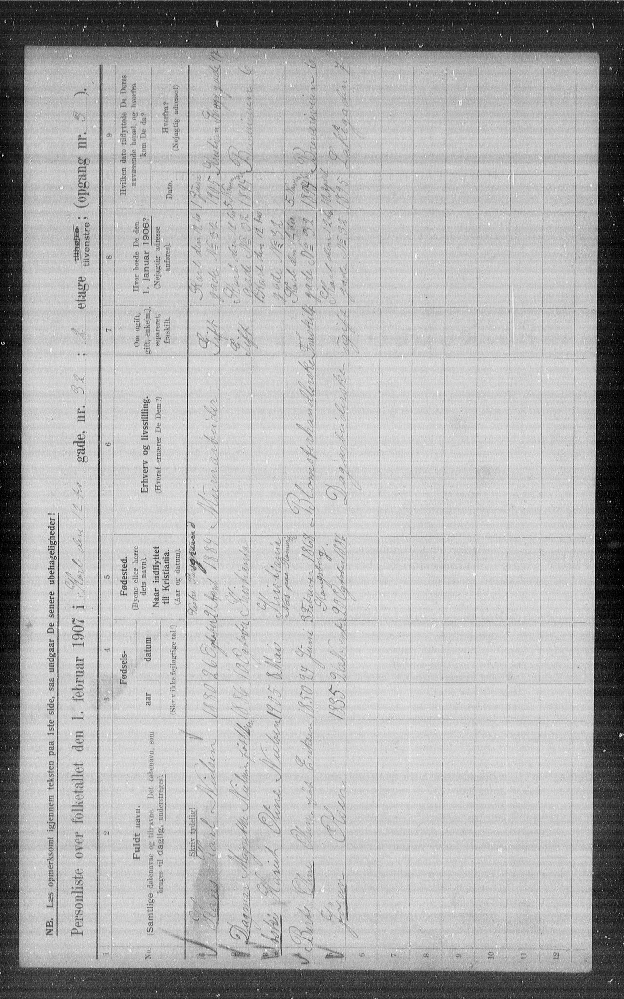 OBA, Municipal Census 1907 for Kristiania, 1907, p. 24802