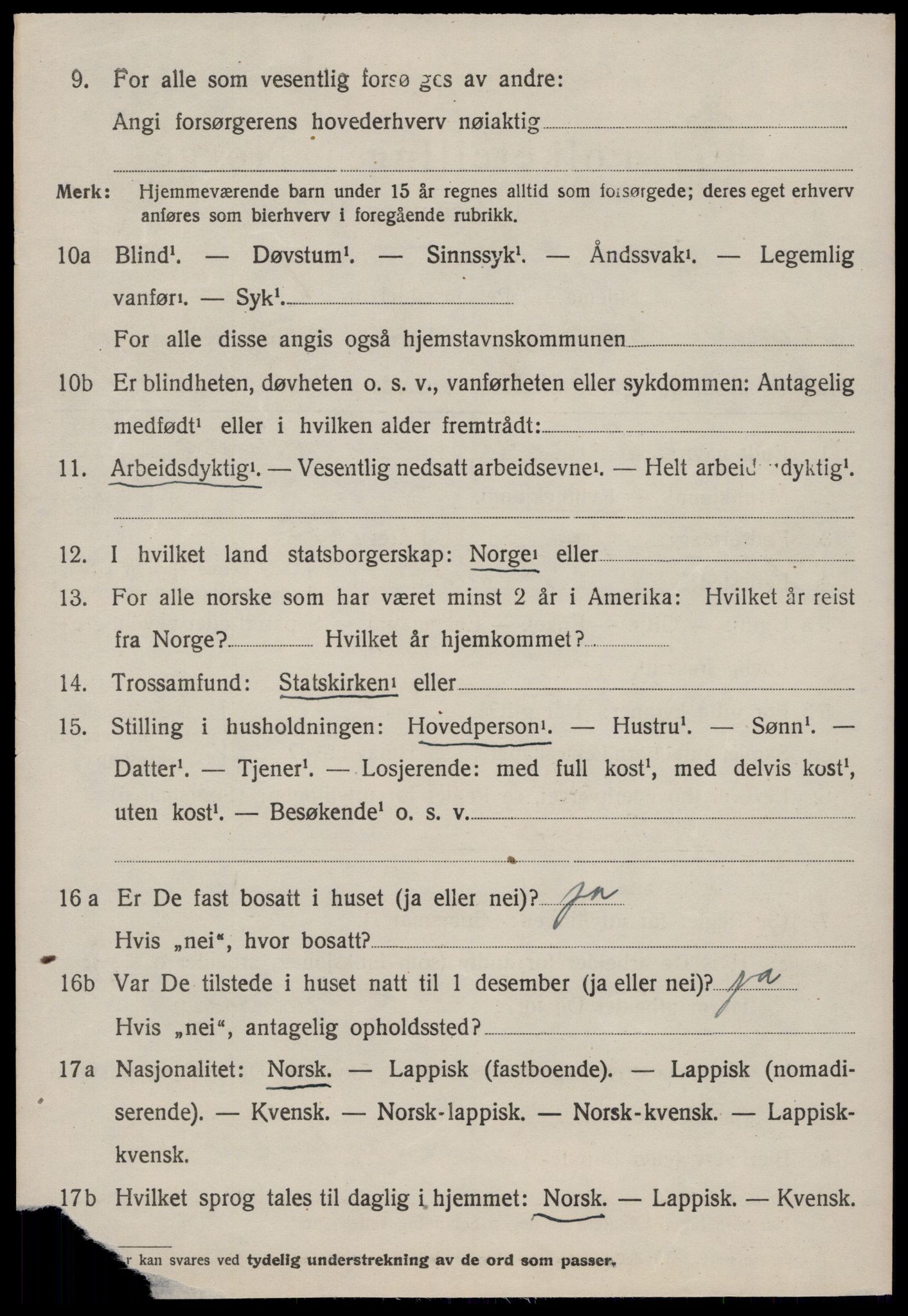 SAT, 1920 census for Ålen, 1920, p. 2915