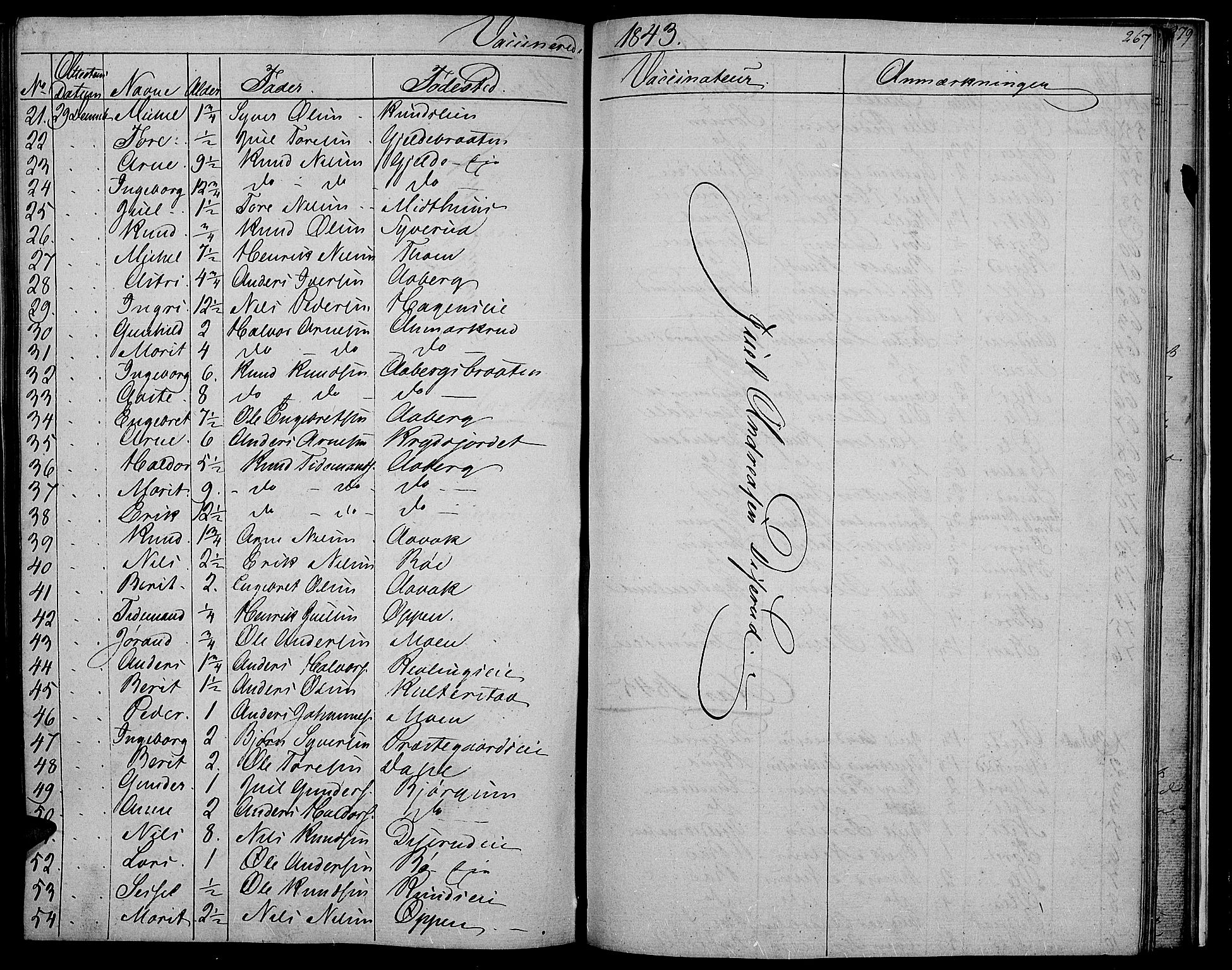 Nord-Aurdal prestekontor, SAH/PREST-132/H/Ha/Hab/L0002: Parish register (copy) no. 2, 1842-1877, p. 267