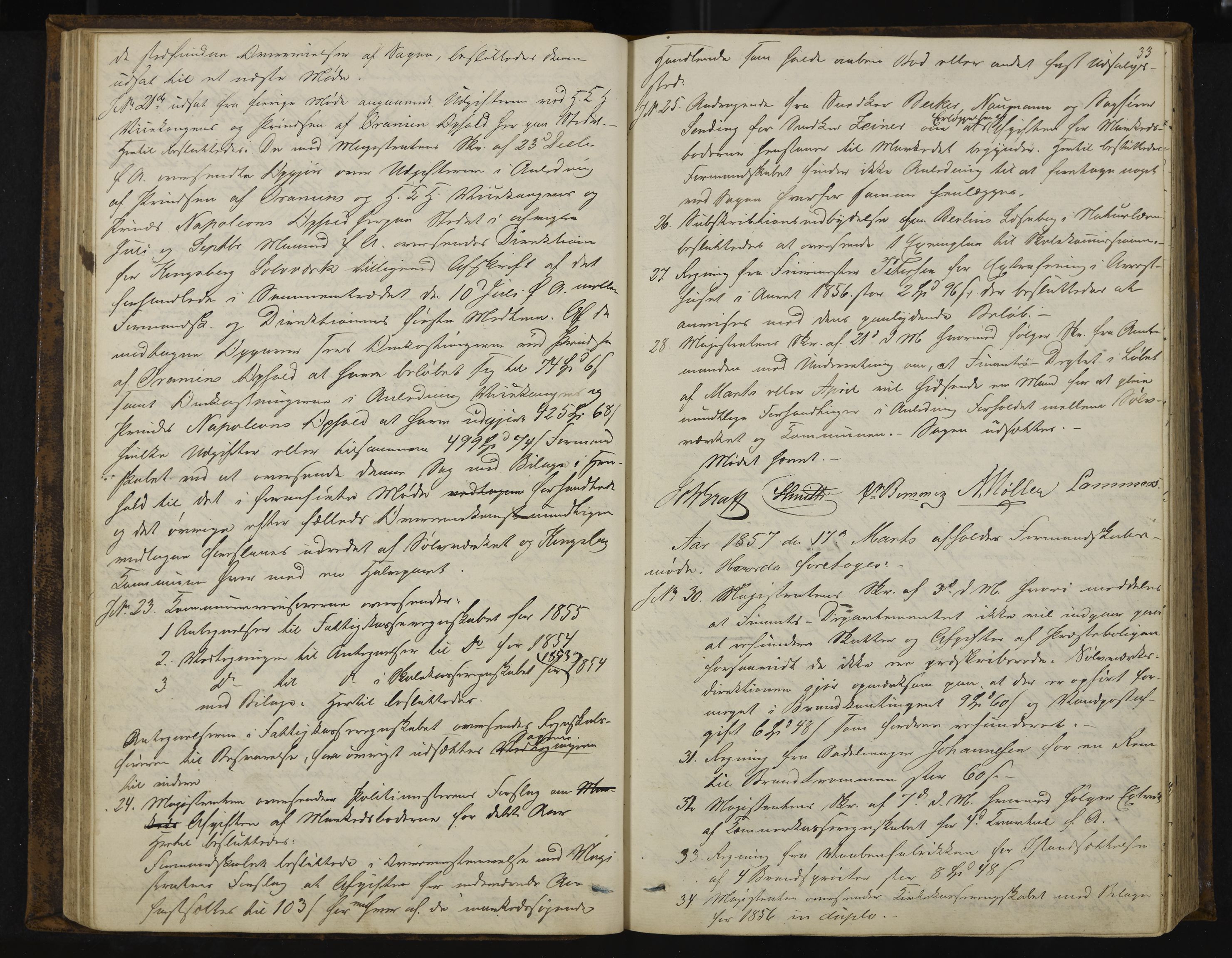 Kongsberg formannskap og sentraladministrasjon, IKAK/0604021-1/A/L0003: Møtebok med register, 1856-1861, p. 33