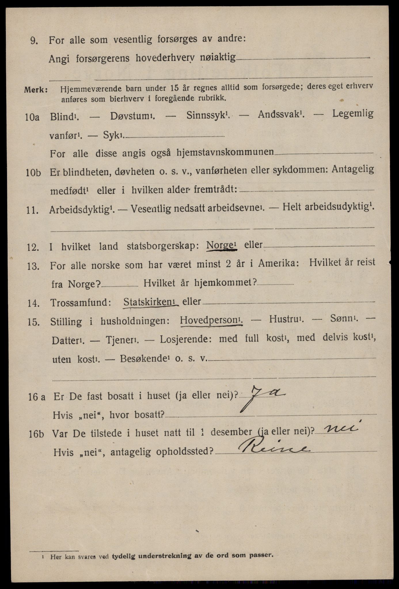 SAKO, 1920 census for Nissedal, 1920, p. 1502