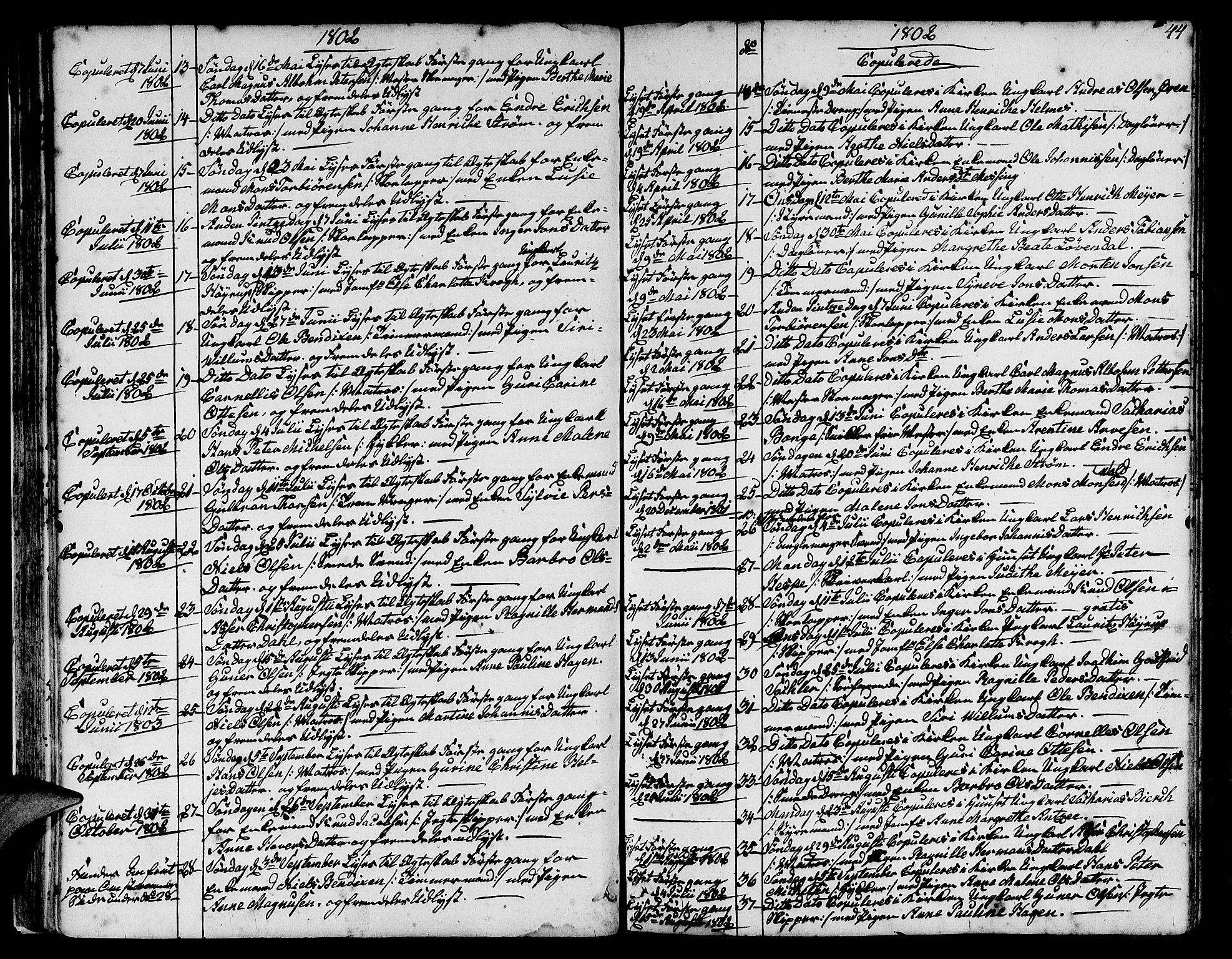 Nykirken Sokneprestembete, SAB/A-77101/H/Hab: Parish register (copy) no. A 2, 1782-1847, p. 44