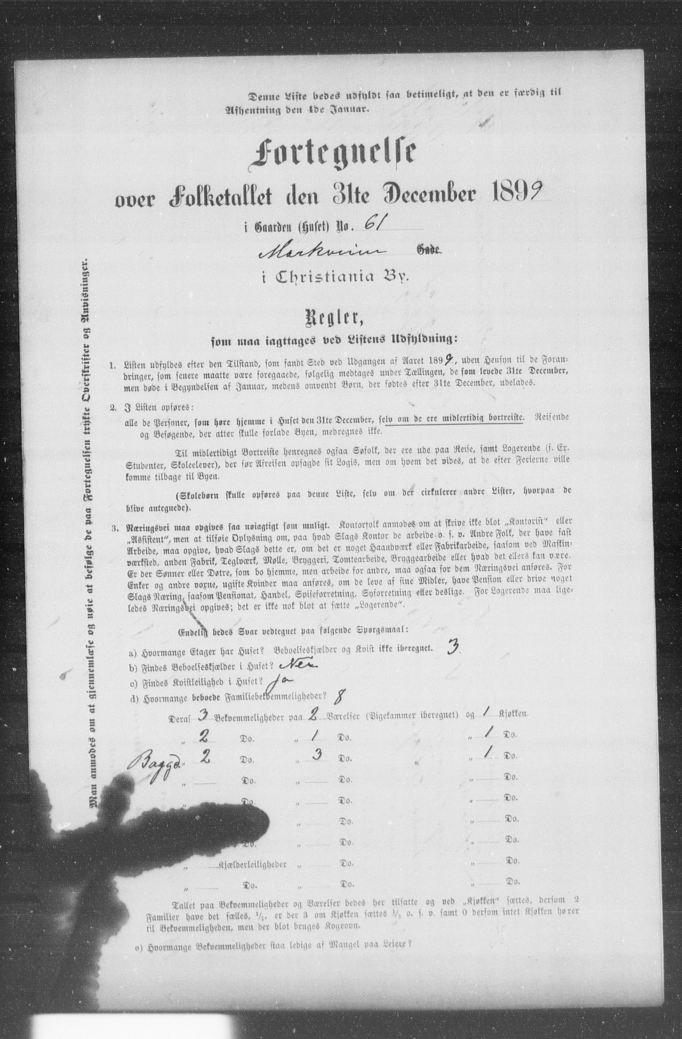 OBA, Municipal Census 1899 for Kristiania, 1899, p. 8431