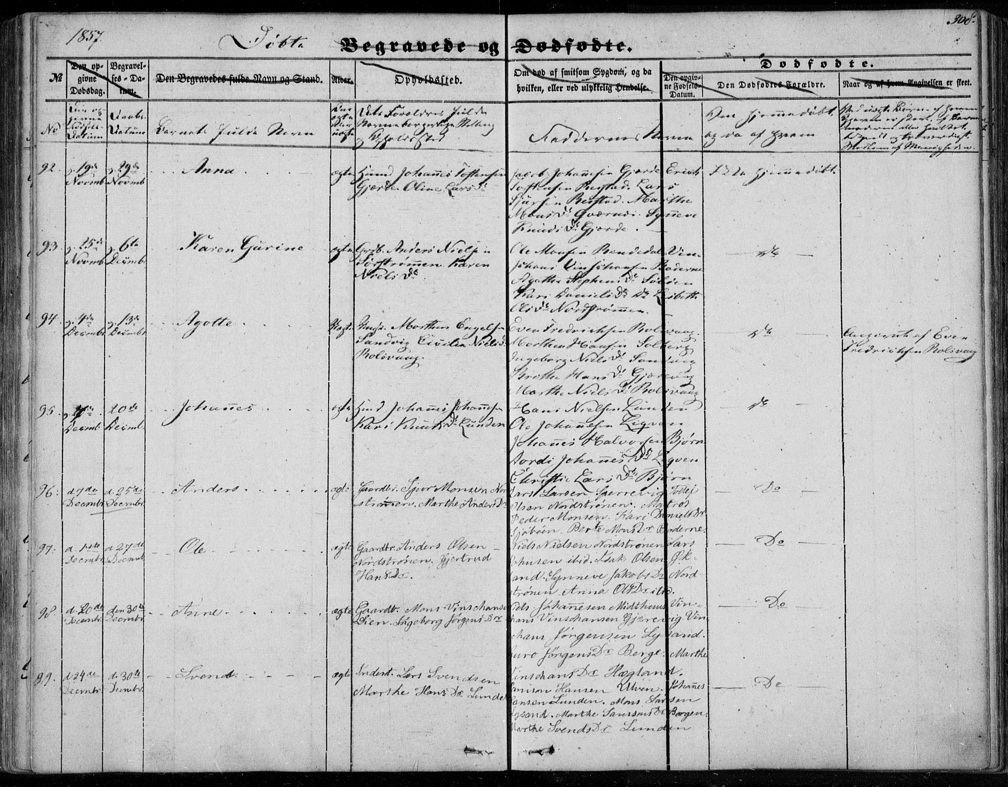 Os sokneprestembete, SAB/A-99929: Parish register (official) no. A 16, 1851-1859, p. 308