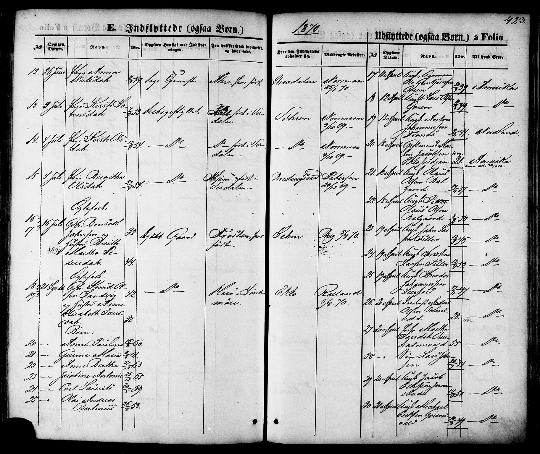 Ministerialprotokoller, klokkerbøker og fødselsregistre - Nord-Trøndelag, SAT/A-1458/723/L0242: Parish register (official) no. 723A11, 1870-1880, p. 423