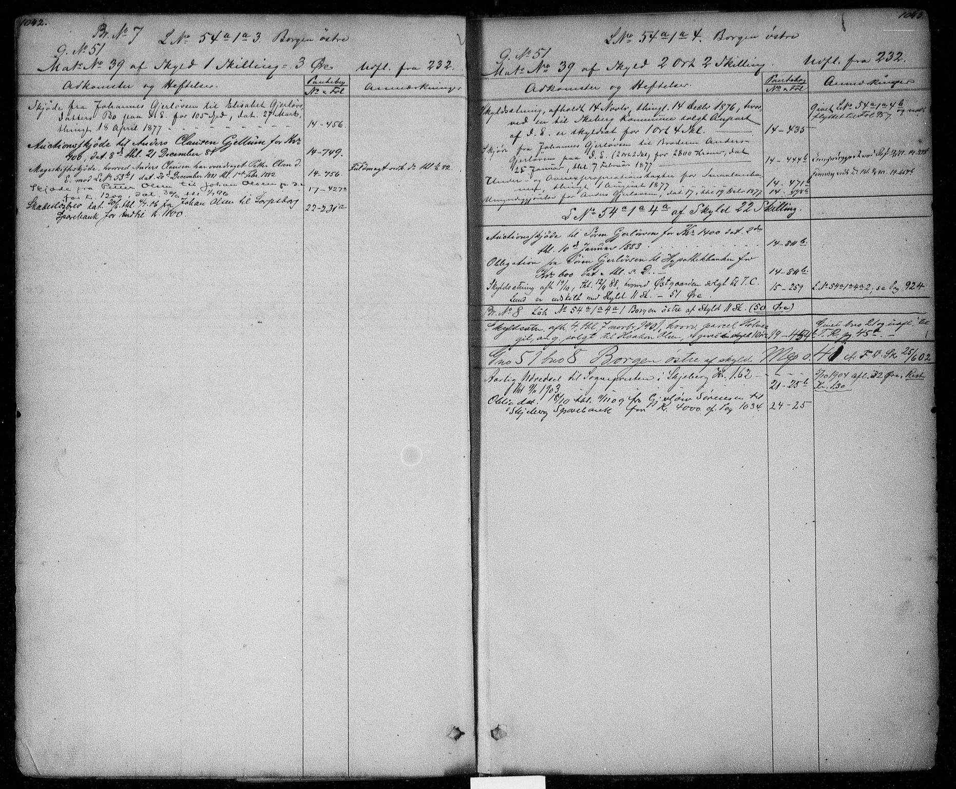 Idd og Marker sorenskriveri, AV/SAO-A-10283/G/Ga/Gac/L0002: Mortgage register no. II 2, 1848-1911, p. 1042-1043