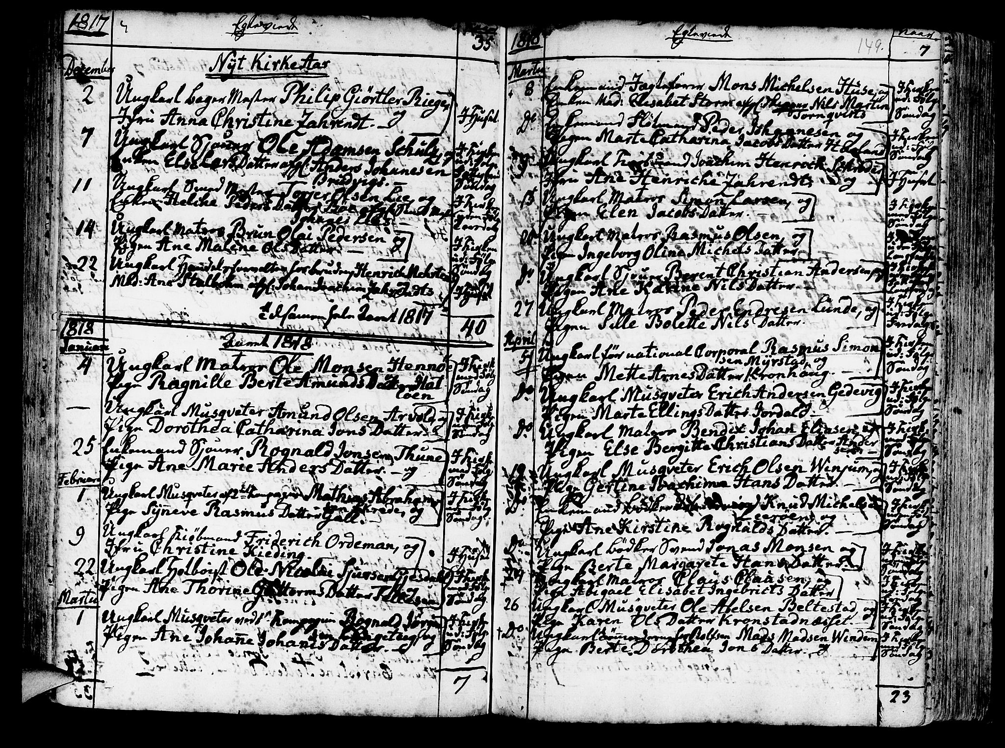Korskirken sokneprestembete, SAB/A-76101/H/Haa/L0009: Parish register (official) no. A 9, 1743-1861, p. 149