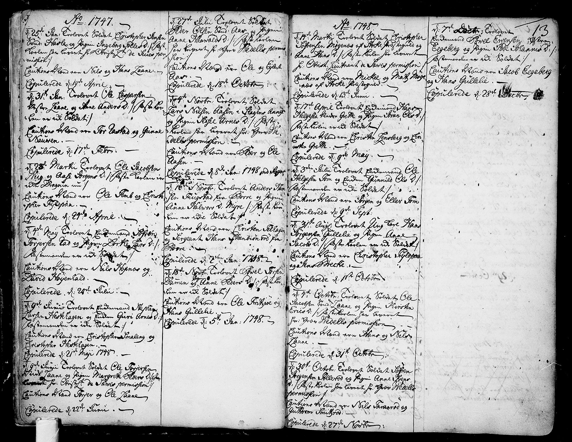 Sem kirkebøker, AV/SAKO-A-5/F/Fa/L0001: Parish register (official) no. I 1, 1702-1763, p. 13