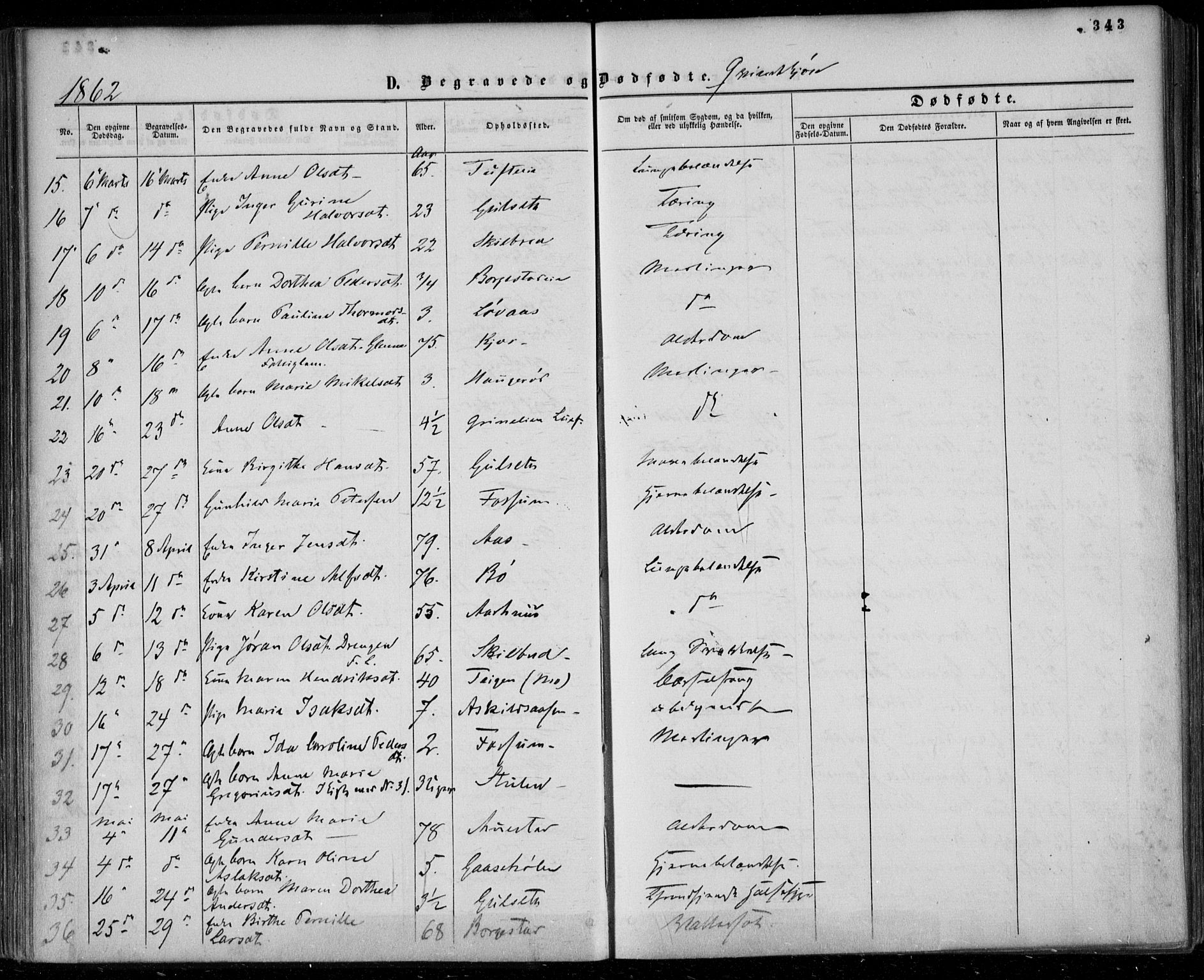 Gjerpen kirkebøker, SAKO/A-265/F/Fa/L0008b: Parish register (official) no. I 8B, 1857-1871, p. 343