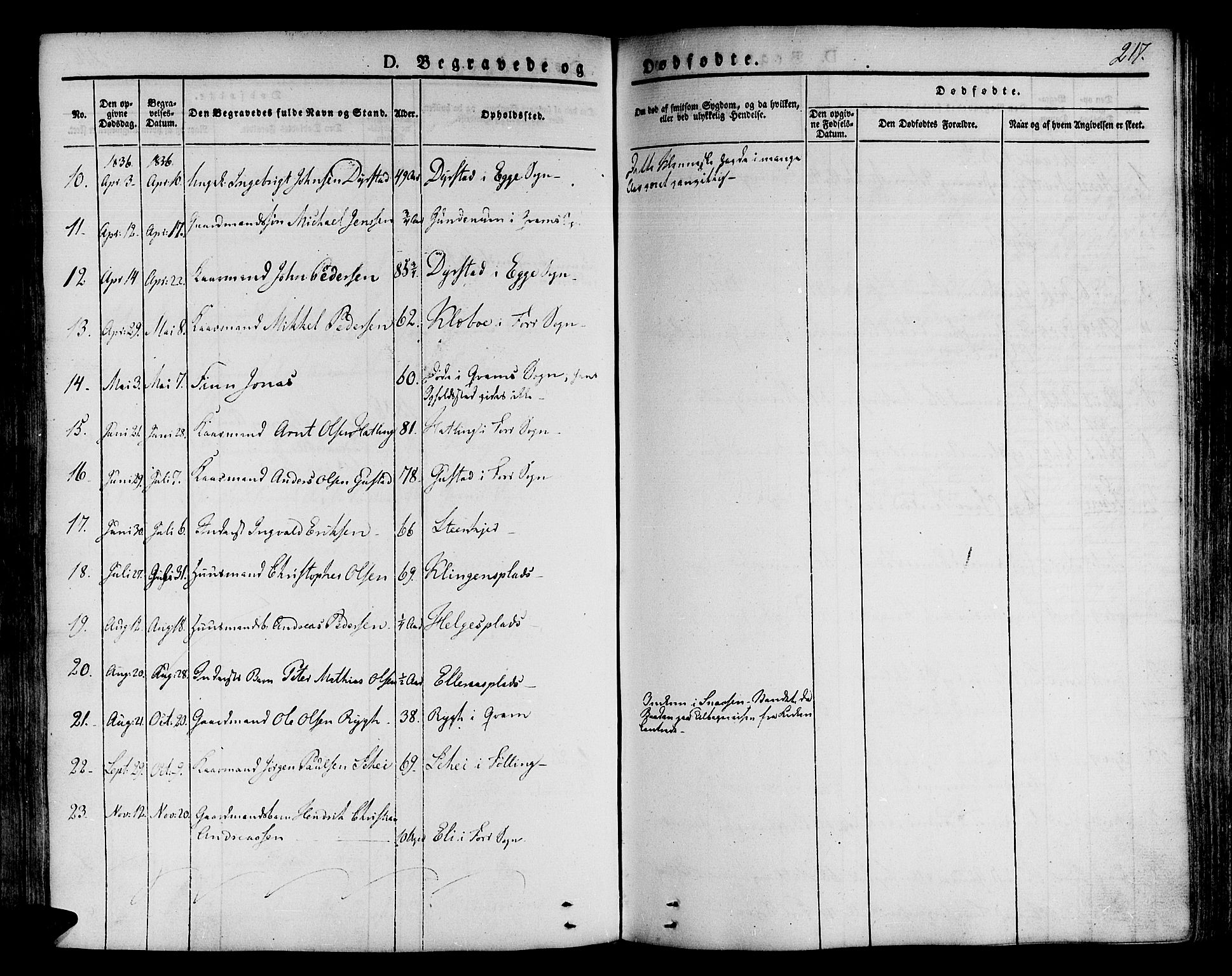 Ministerialprotokoller, klokkerbøker og fødselsregistre - Nord-Trøndelag, SAT/A-1458/746/L0445: Parish register (official) no. 746A04, 1826-1846, p. 217