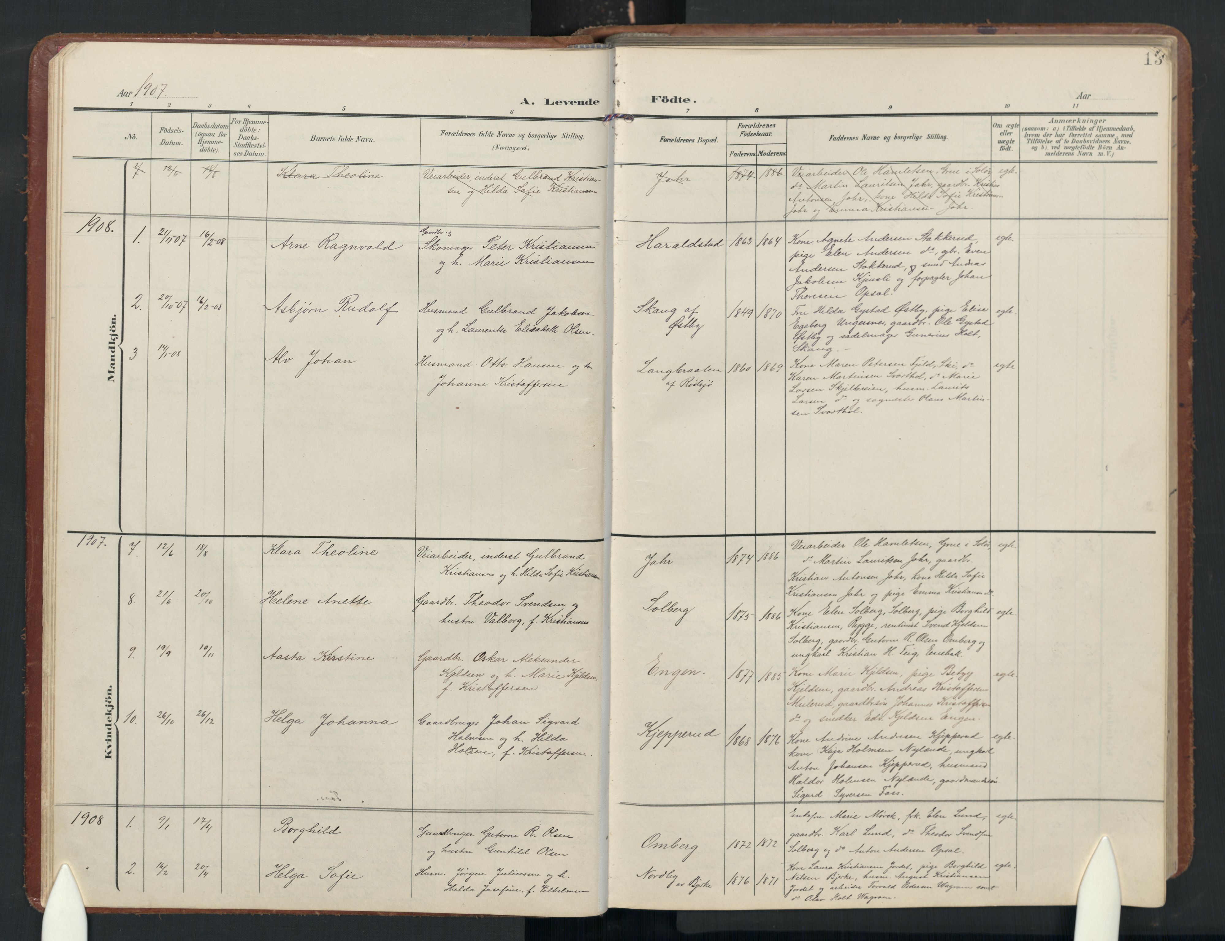 Enebakk prestekontor Kirkebøker, AV/SAO-A-10171c/G/Gb/L0003: Parish register (copy) no. II 3, 1903-1970, p. 13