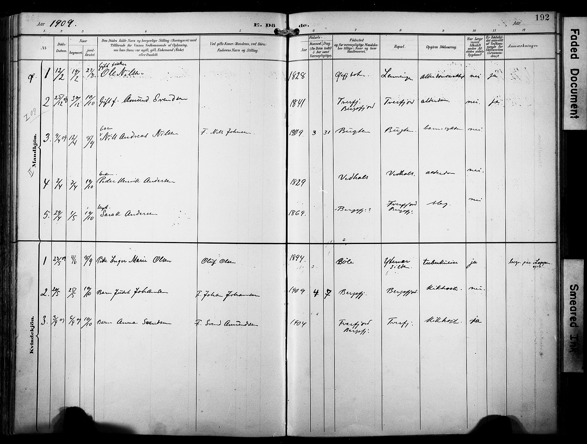 Loppa sokneprestkontor, SATØ/S-1339/H/Ha/L0009kirke: Parish register (official) no. 9, 1895-1909, p. 192