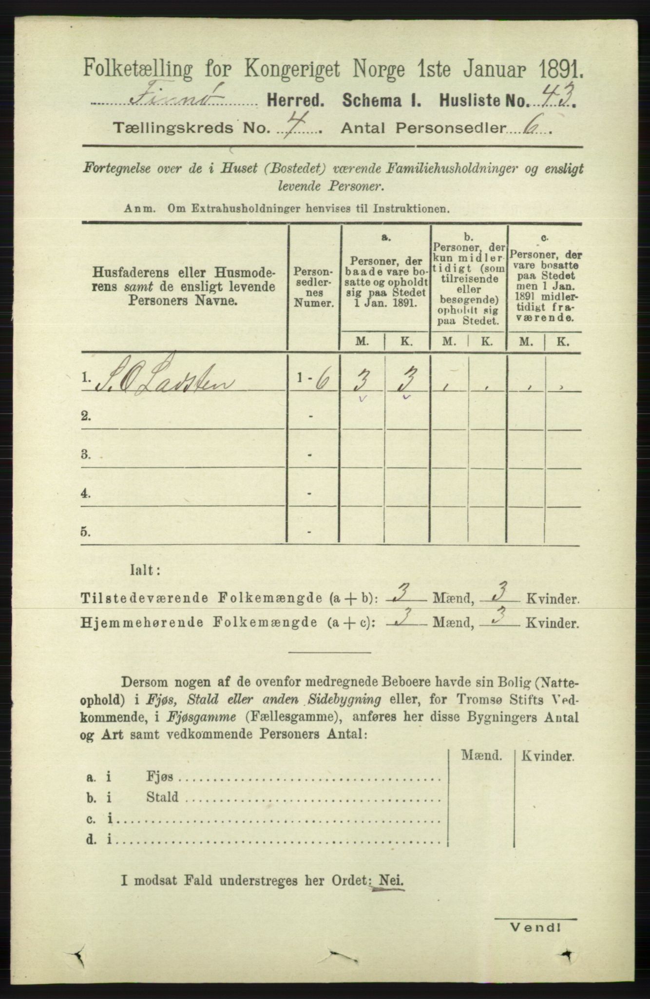 RA, 1891 census for 1141 Finnøy, 1891, p. 820