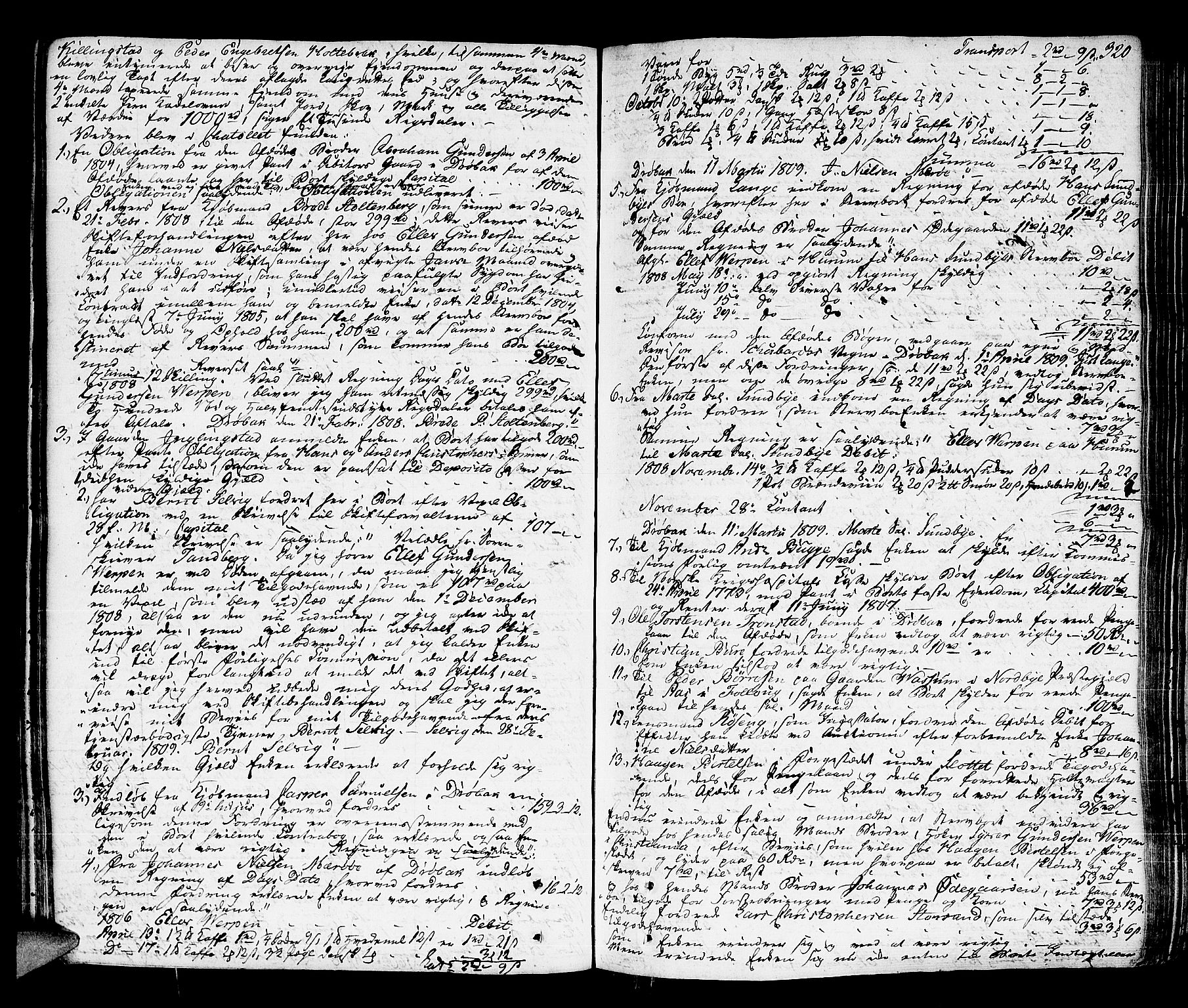 Lier, Røyken og Hurum sorenskriveri, AV/SAKO-A-89/H/Hc/L0009: Skifteprotokoll, 1805-1813, p. 319b-320a