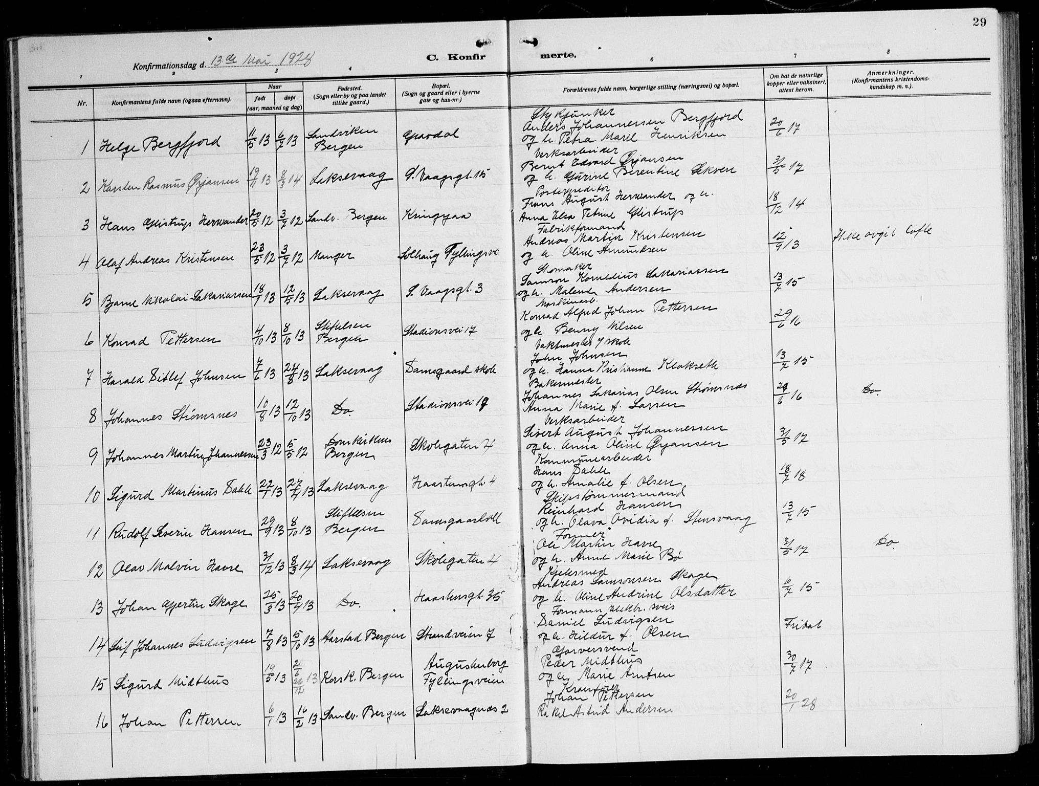 Laksevåg Sokneprestembete, AV/SAB-A-76501/H/Ha/Hab/Haba: Parish register (copy) no. A 10, 1925-1942, p. 29
