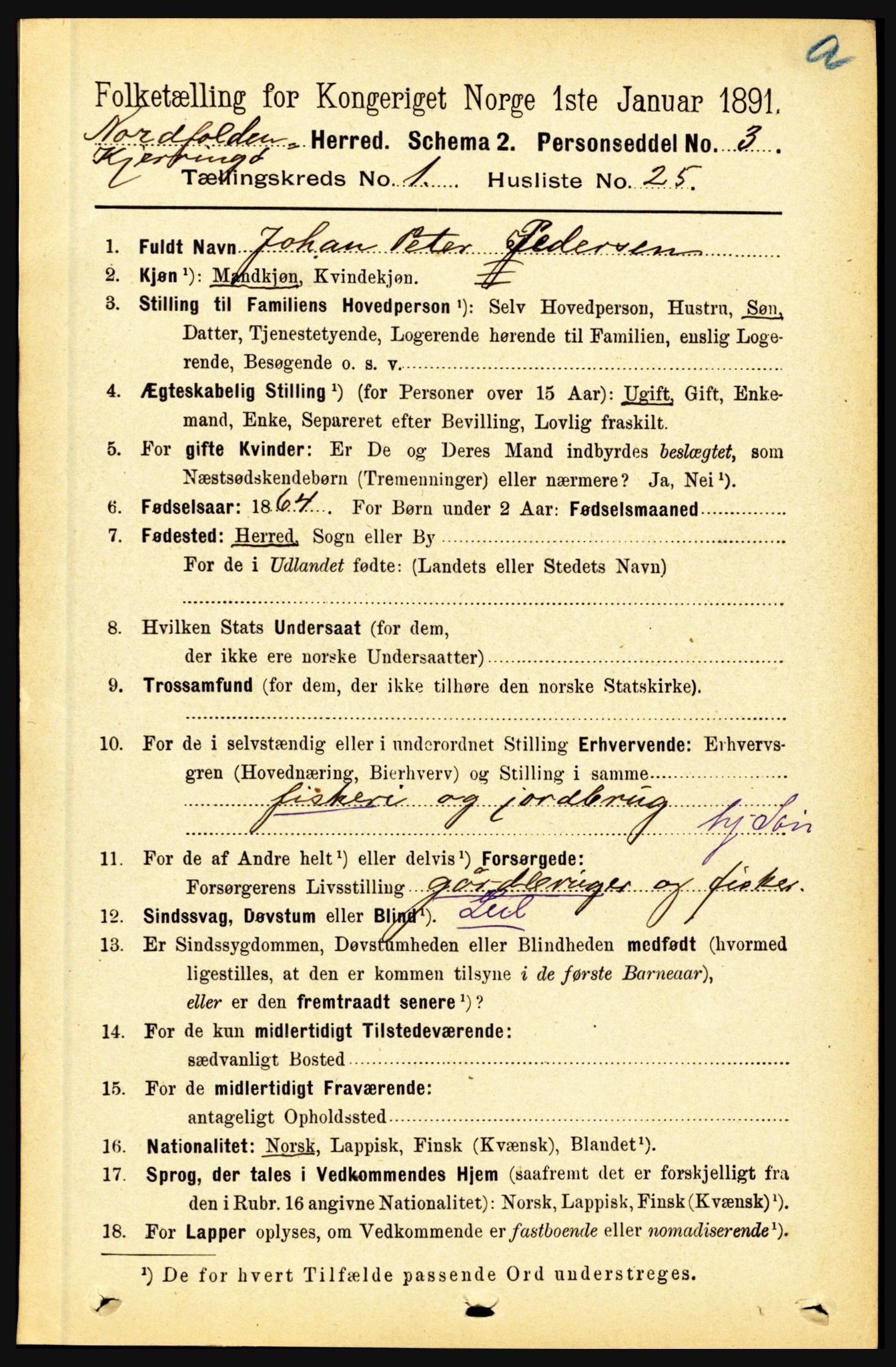 RA, 1891 census for 1846 Nordfold-Kjerringøy, 1891, p. 242