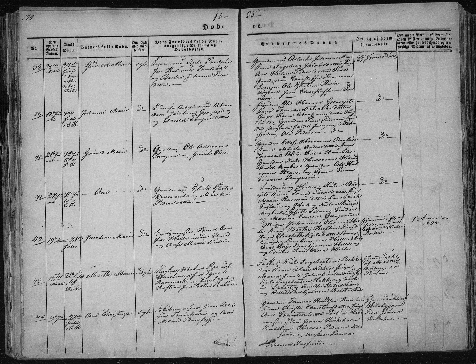 Sannidal kirkebøker, AV/SAKO-A-296/F/Fa/L0006: Parish register (official) no. 6, 1831-1847, p. 174