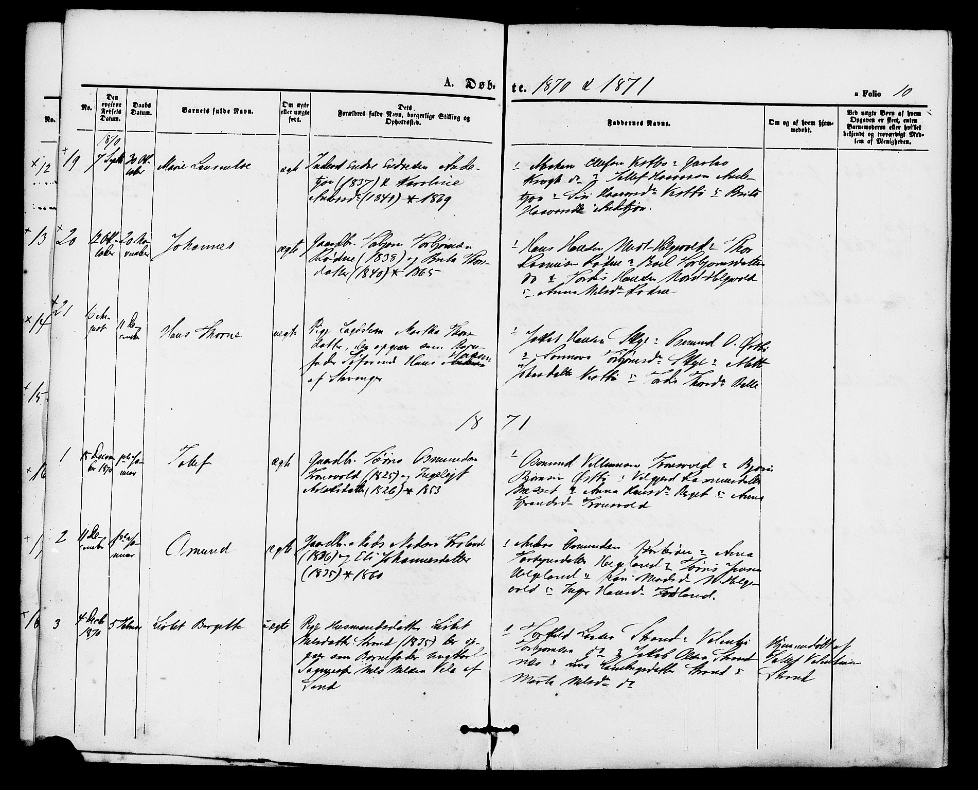 Vikedal sokneprestkontor, AV/SAST-A-101840/01/IV: Parish register (official) no. A 8, 1868-1885, p. 10