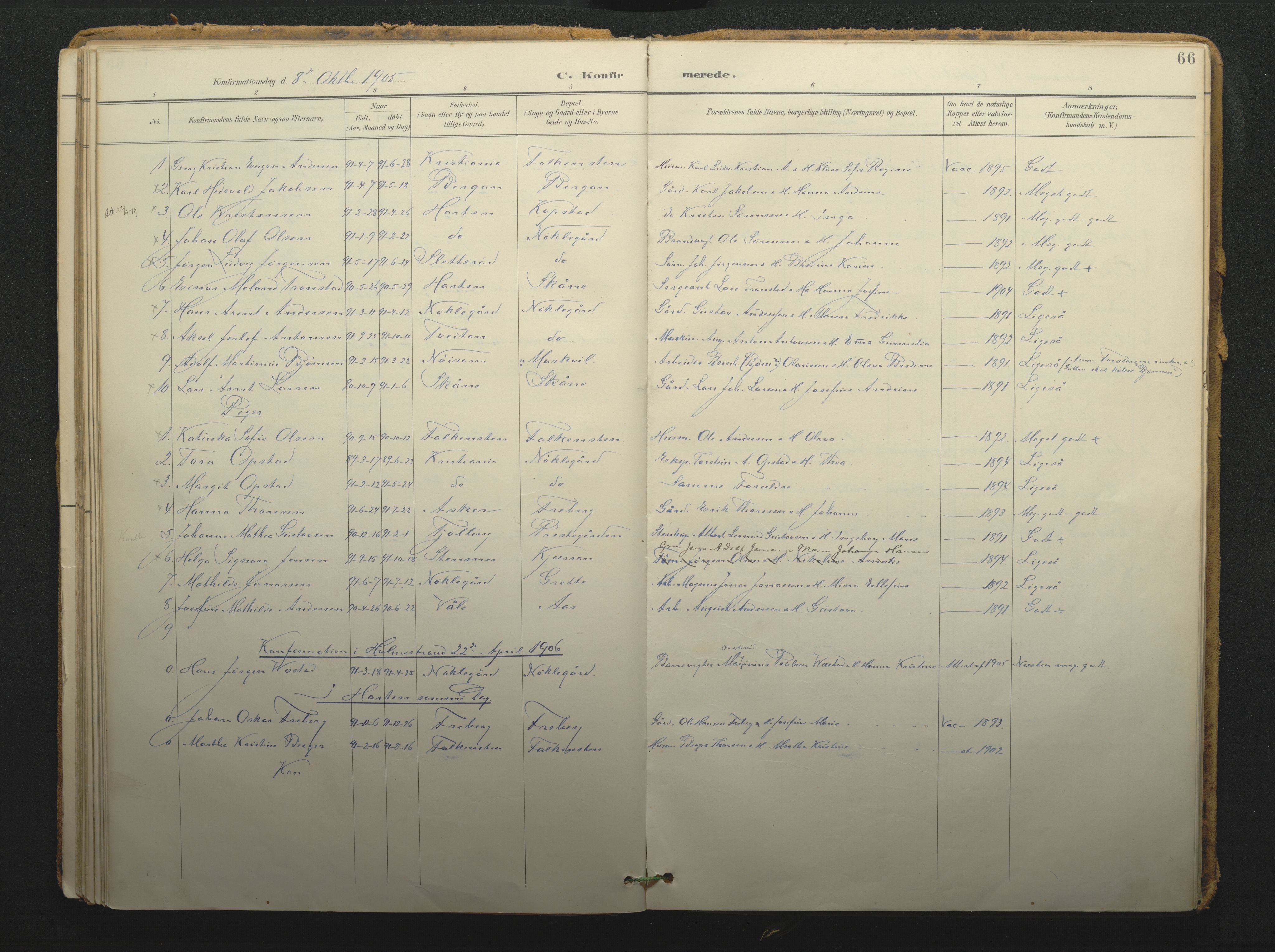 Borre kirkebøker, AV/SAKO-A-338/F/Fc/L0003: Parish register (official) no. III 3, 1896-1919, p. 66