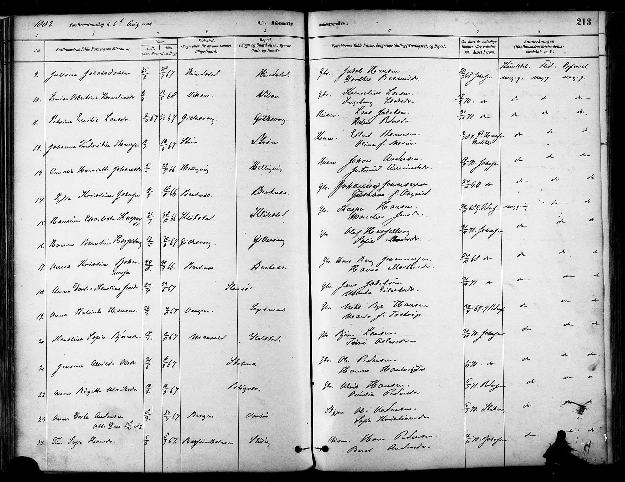 Ministerialprotokoller, klokkerbøker og fødselsregistre - Nordland, AV/SAT-A-1459/802/L0054: Parish register (official) no. 802A01, 1879-1893, p. 213