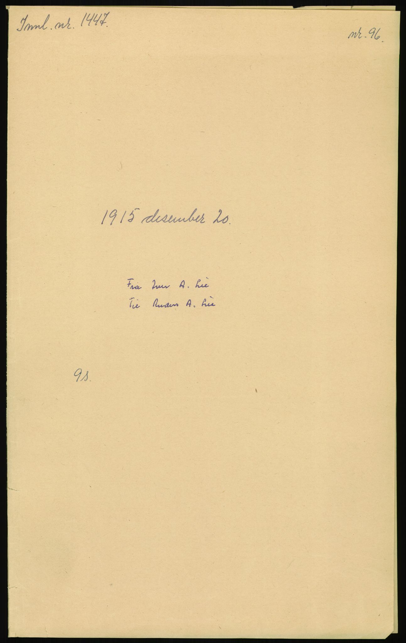 Samlinger til kildeutgivelse, Amerikabrevene, AV/RA-EA-4057/F/L0013: Innlån fra Oppland: Lie (brevnr 79-115) - Nordrum, 1838-1914, p. 229