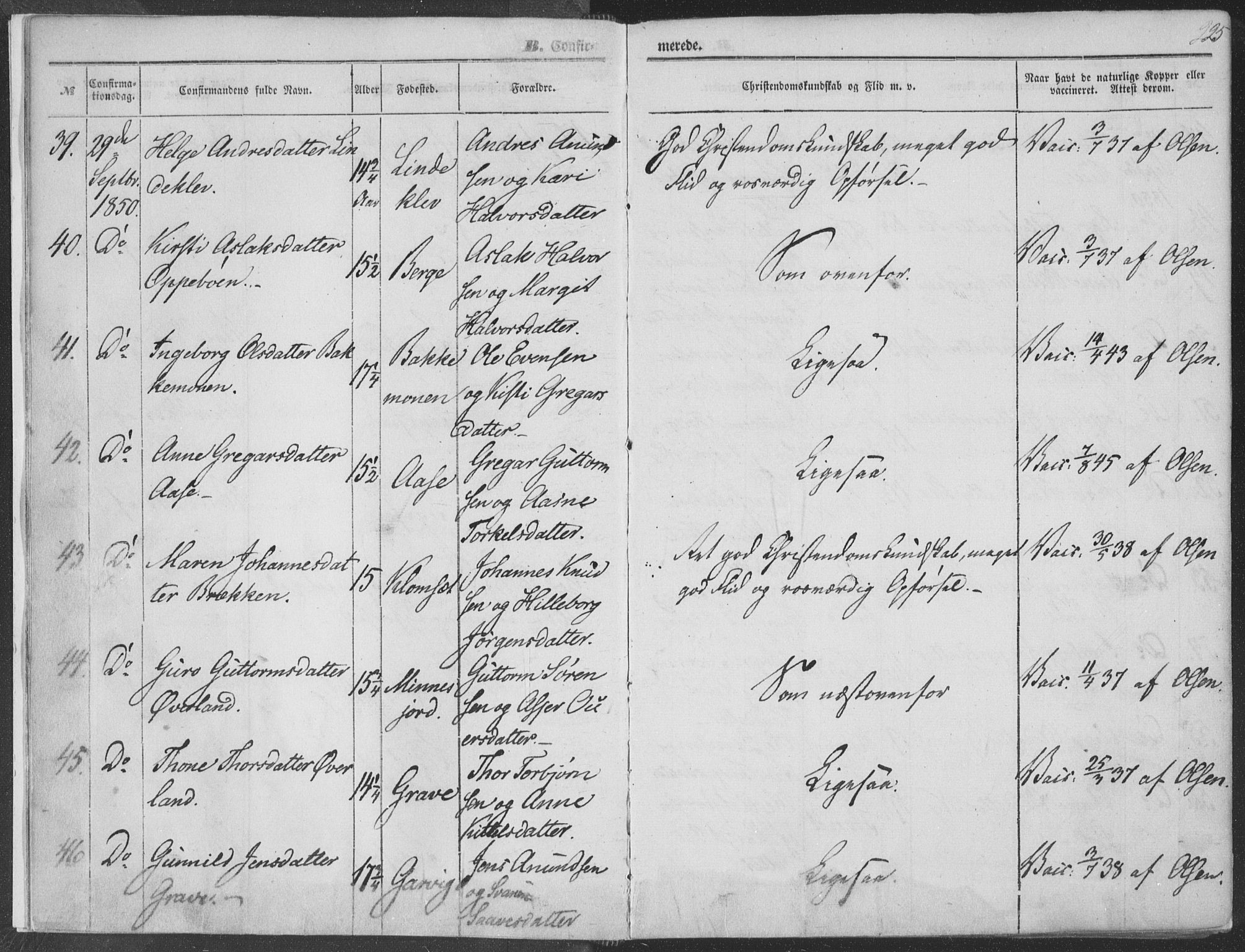 Seljord kirkebøker, AV/SAKO-A-20/F/Fa/L012b: Parish register (official) no. I 12B, 1850-1865, p. 225