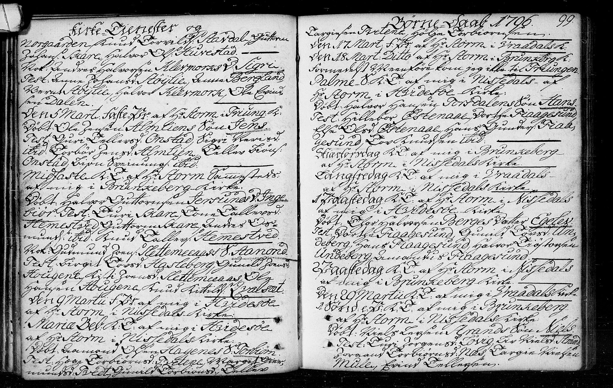 Kviteseid kirkebøker, AV/SAKO-A-276/F/Fa/L0003: Parish register (official) no. I 3, 1787-1799, p. 99