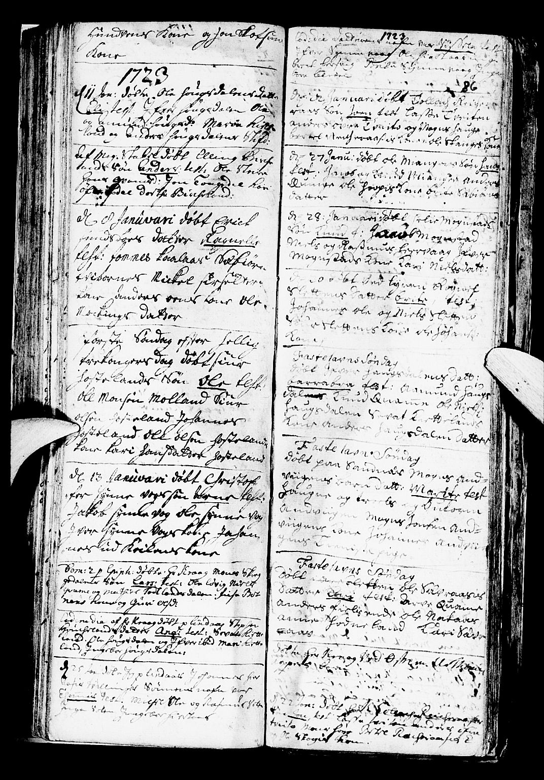 Lindås Sokneprestembete, SAB/A-76701/H/Haa: Parish register (official) no. A 1, 1699-1746, p. 86