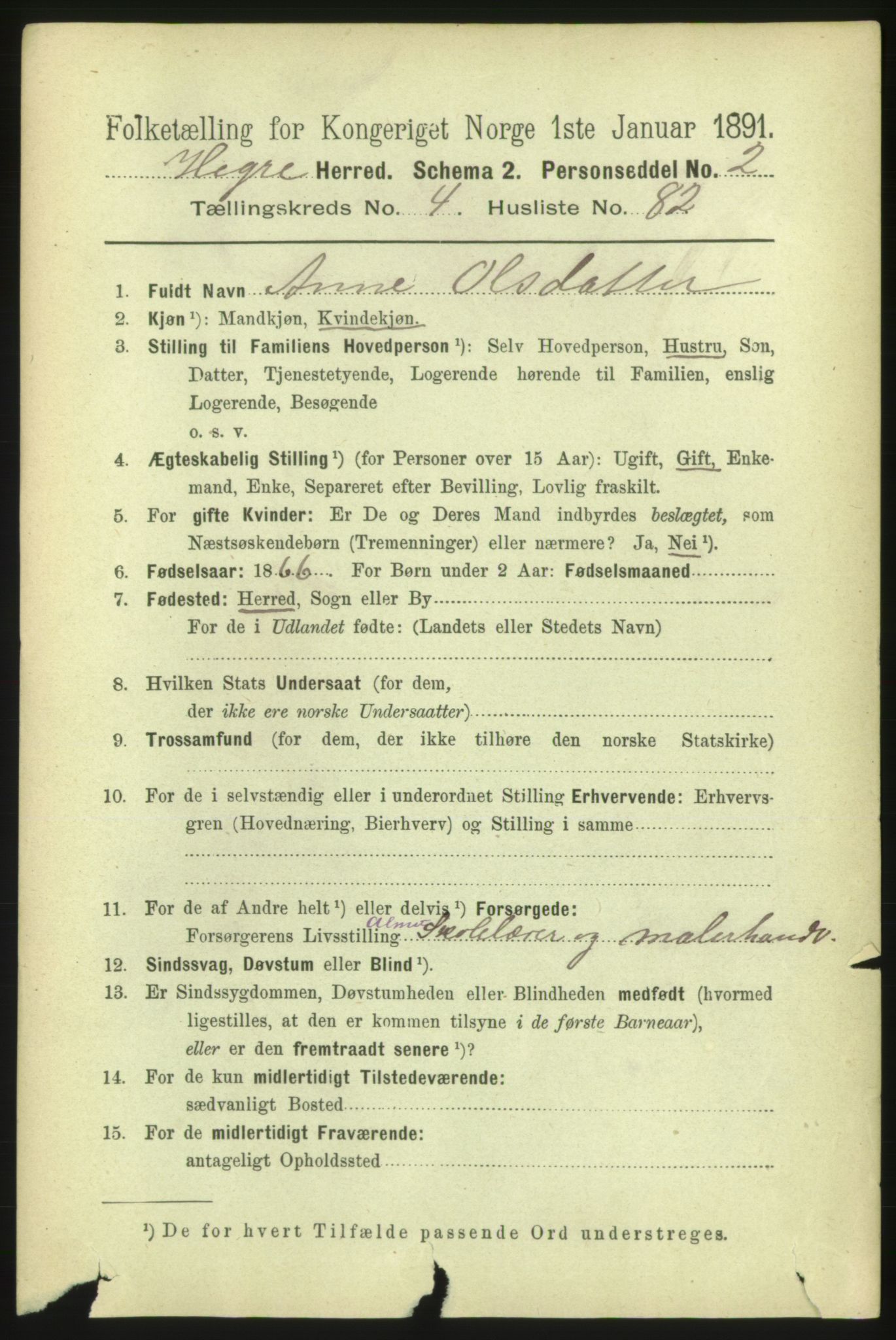 RA, 1891 census for 1712 Hegra, 1891, p. 1954