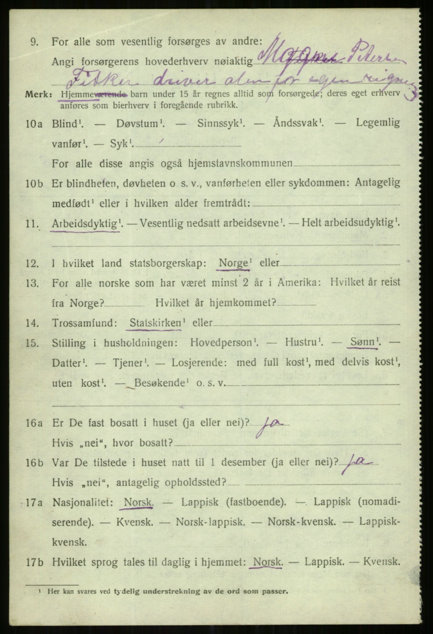 SATØ, 1920 census for Karlsøy, 1920, p. 2157