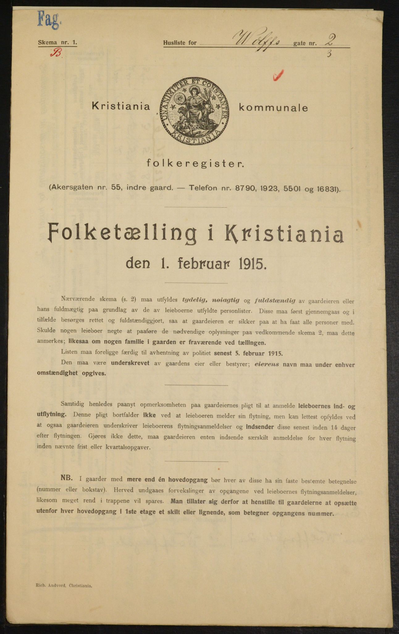 OBA, Municipal Census 1915 for Kristiania, 1915, p. 129079