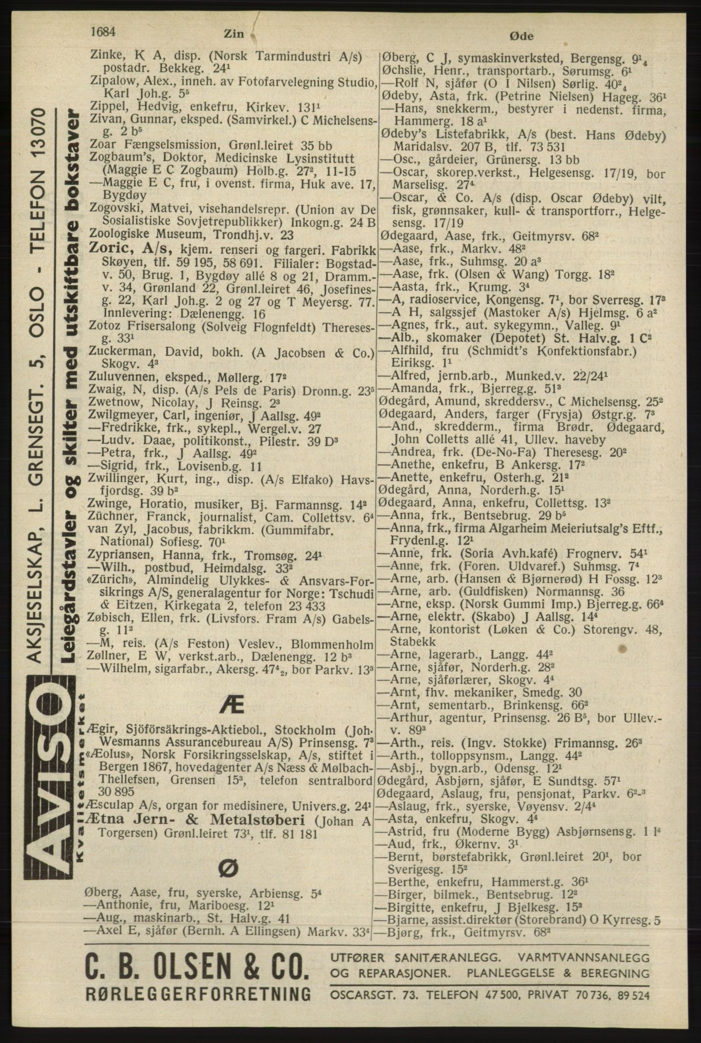 Kristiania/Oslo adressebok, PUBL/-, 1940, p. 1702
