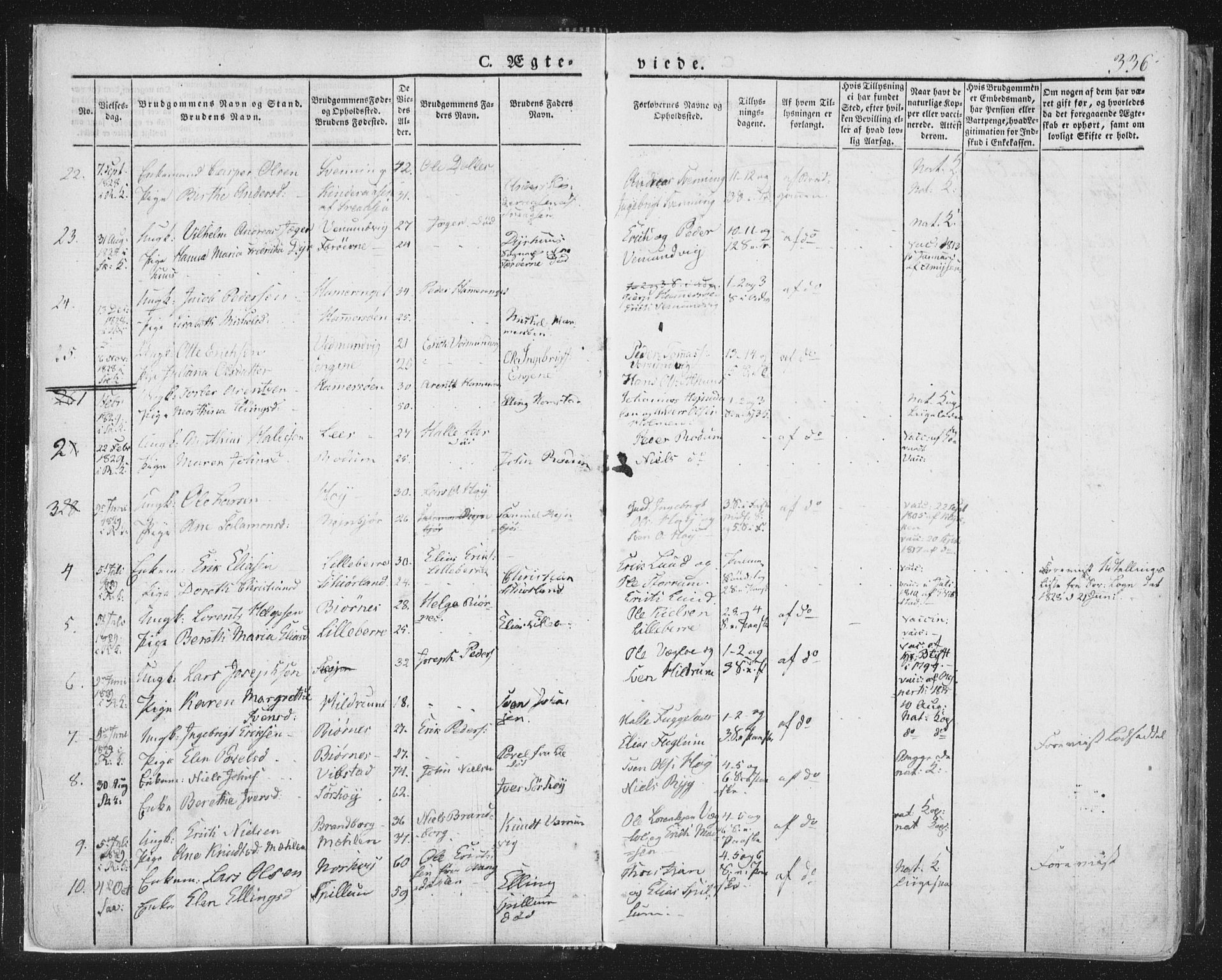 Ministerialprotokoller, klokkerbøker og fødselsregistre - Nord-Trøndelag, SAT/A-1458/764/L0552: Parish register (official) no. 764A07b, 1824-1865, p. 336